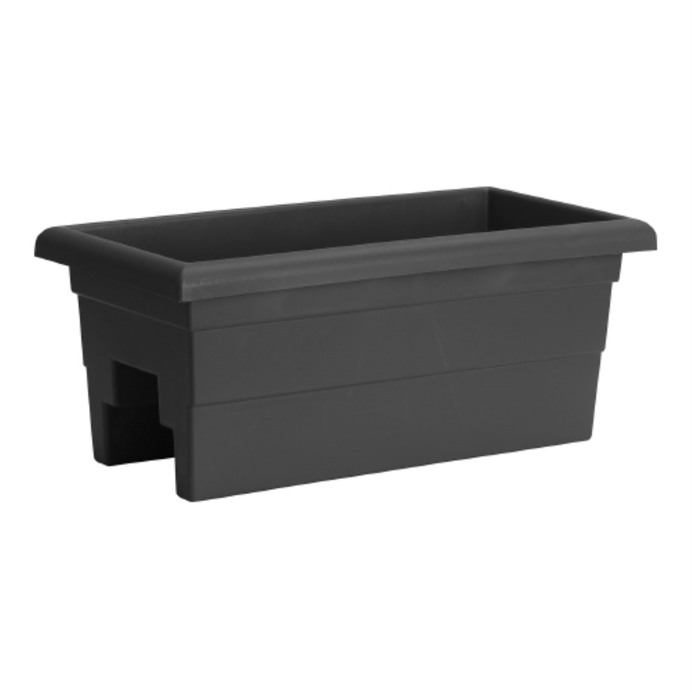 Novelty Countryside Weather Resistant Rail Planter, Black, 24"