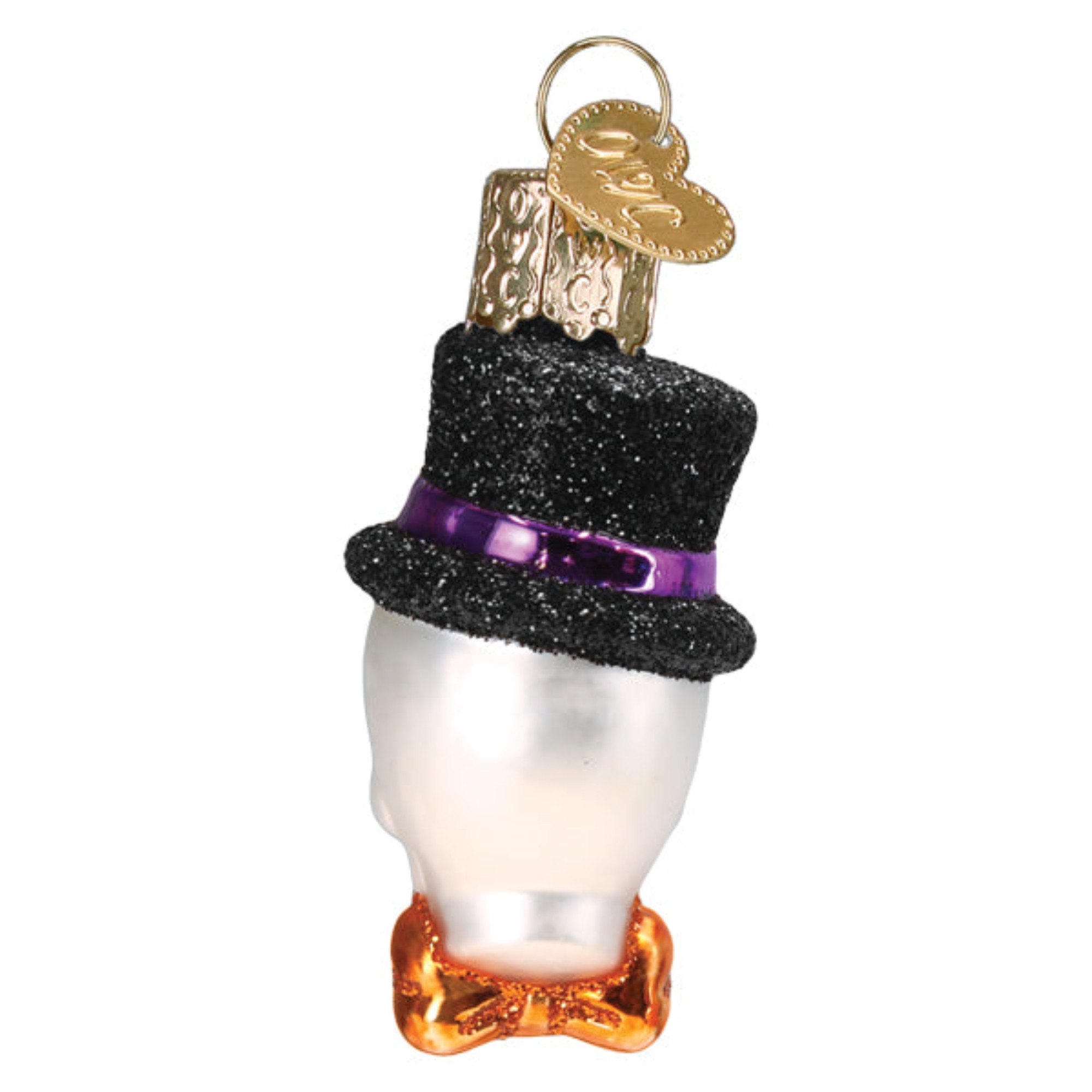 Old World Christmas Gumdrop Halloween Ornament, Mini Top Hat Skeleton