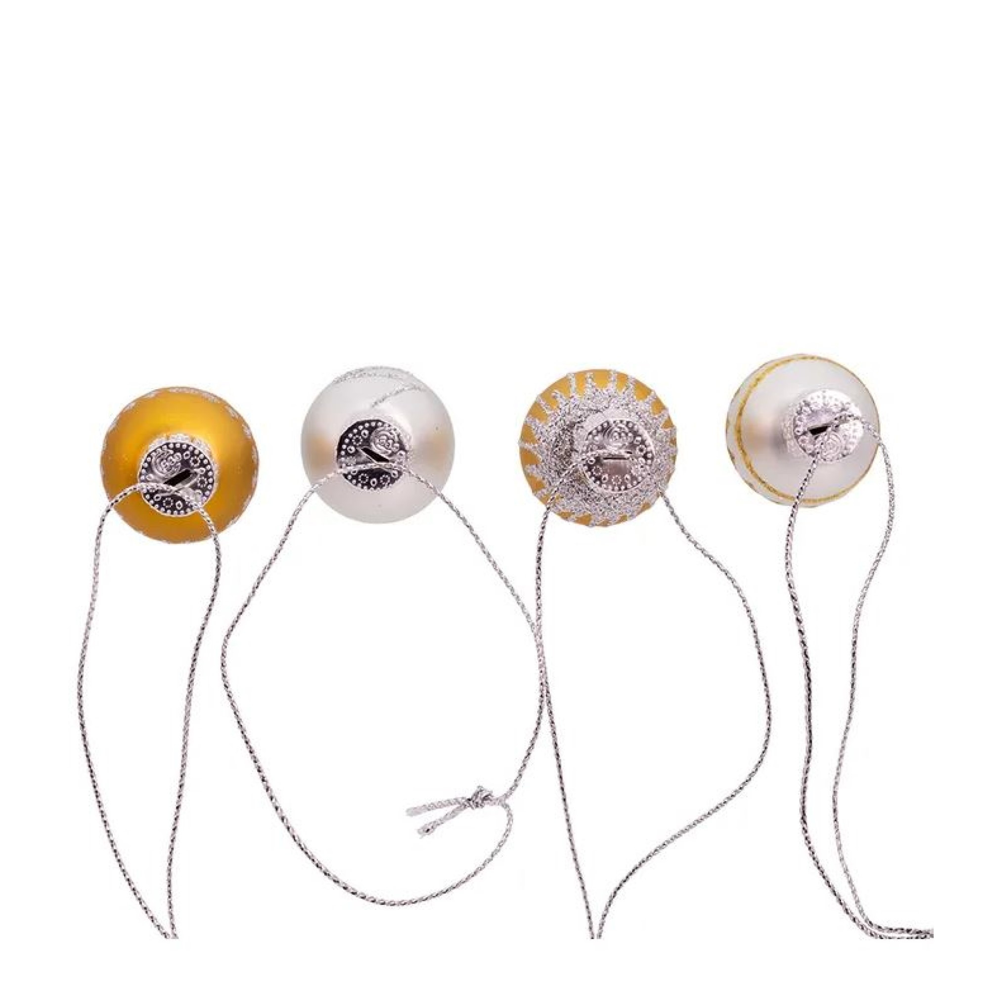 Kurt Adler Miniature Glass Ball Christmas Tree Ornament Set, Gold and Silver, 1" (12-Count)