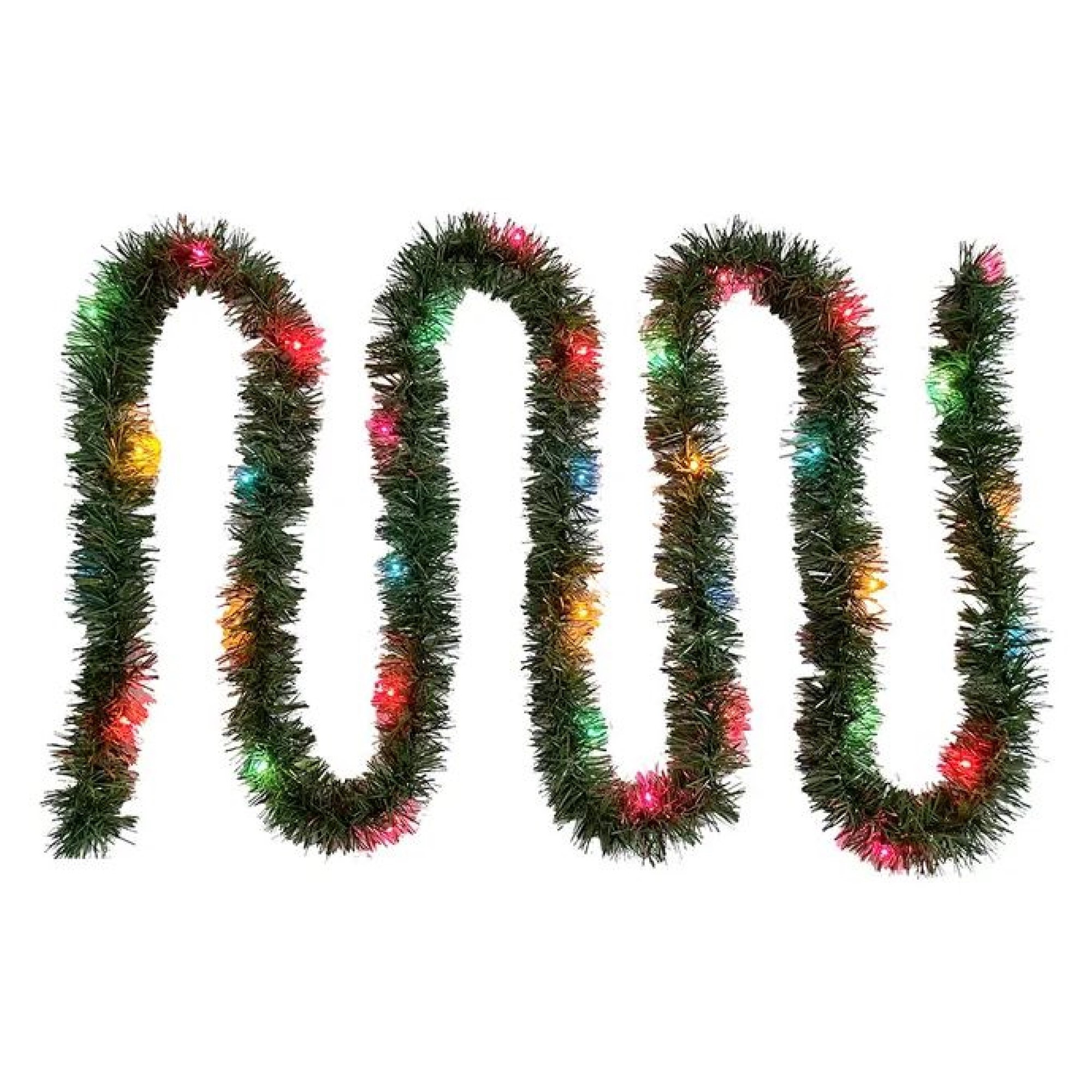 Kurt Adler Pre-Lit Incandescent Christmas Garland, Multicolored, 18’