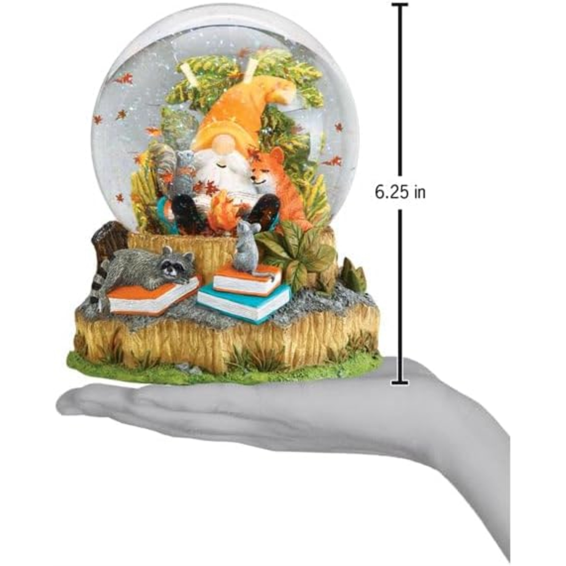 Old World Christmas Tabletop Autumn Forest Gnome Snow Globe, Multicolored, 6"