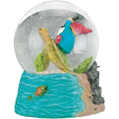 Old World Christmas Musical Tabletop Gnome Snow Globe, Summer Coastal, 6.25"