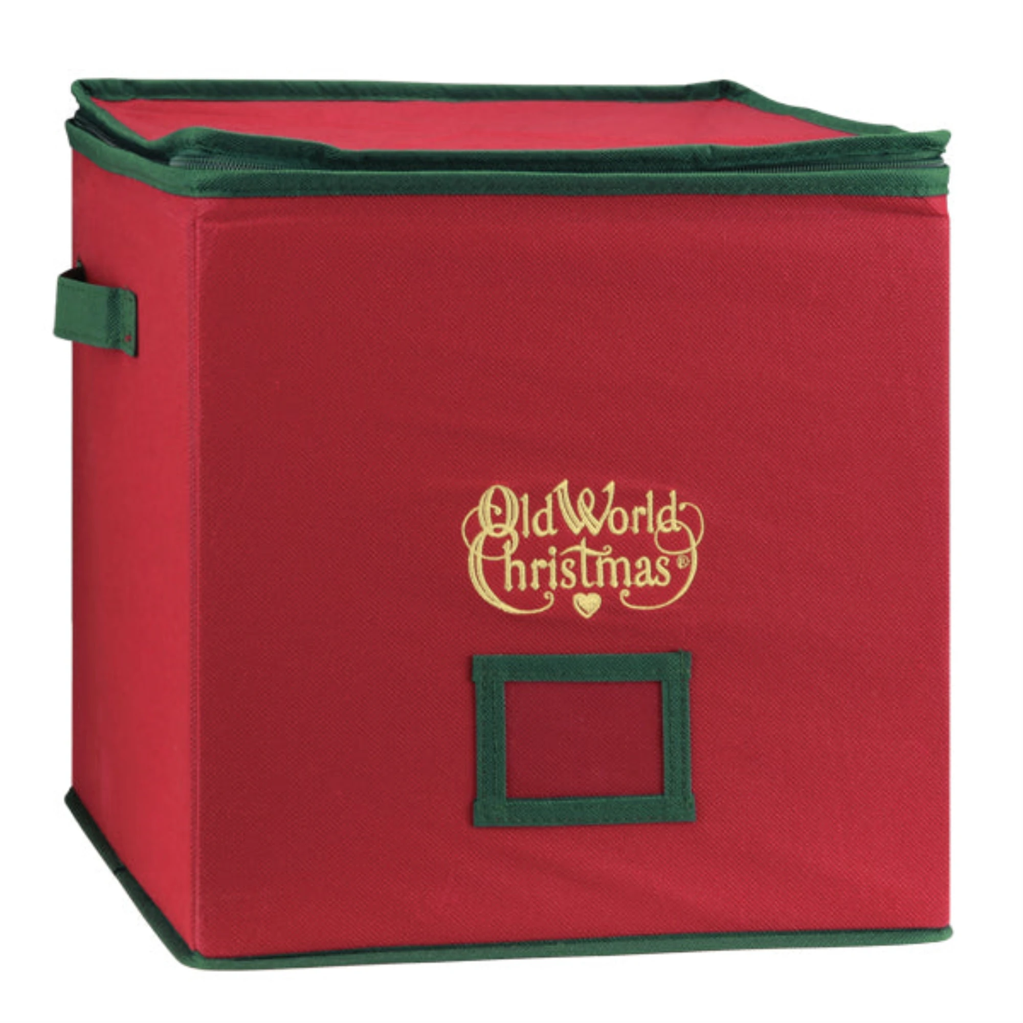 Old World Christmas 4-Tiered Ornament Box for Storage, Red
