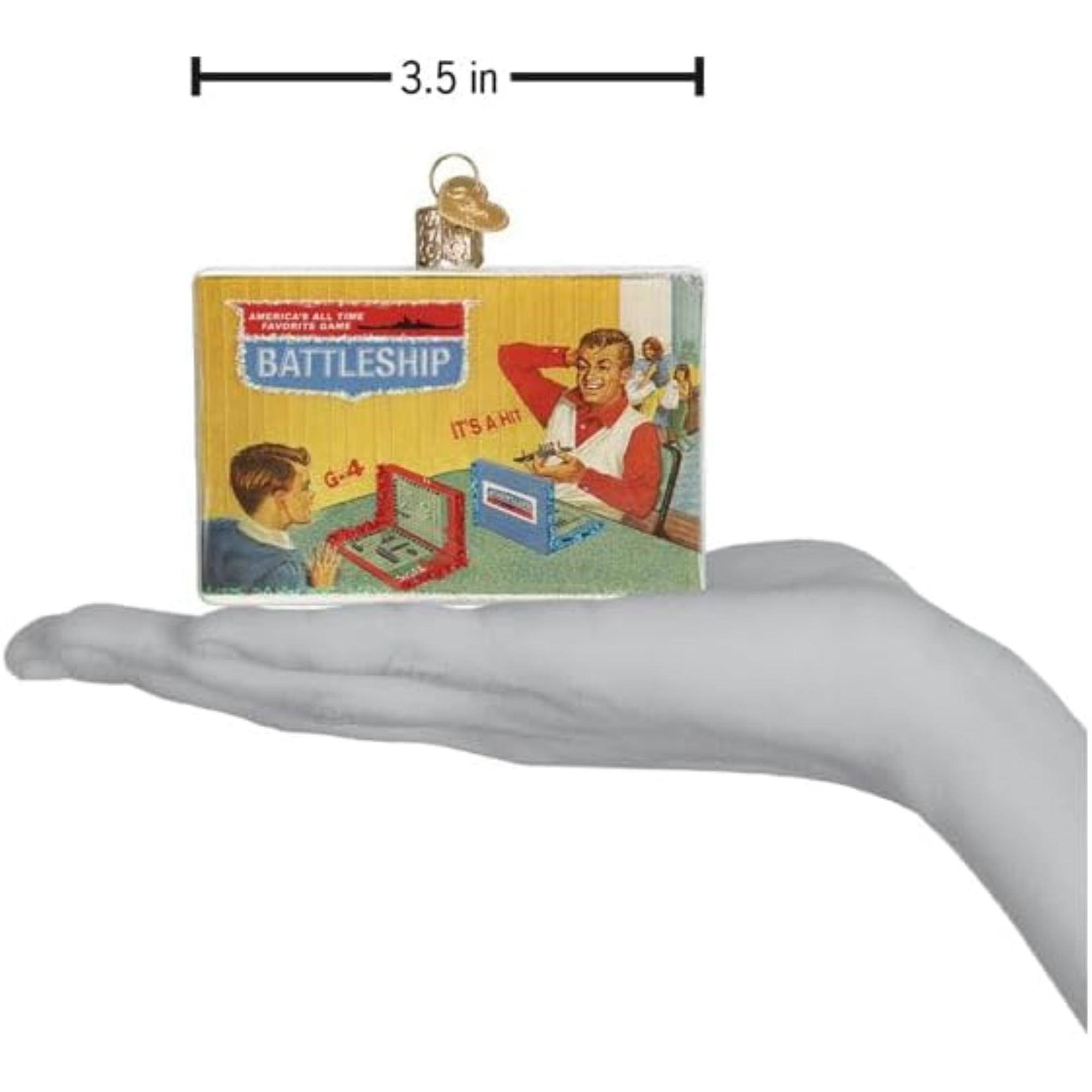 Old World Christmas Blown Glass Ornament for Christmas Tree, Battleship