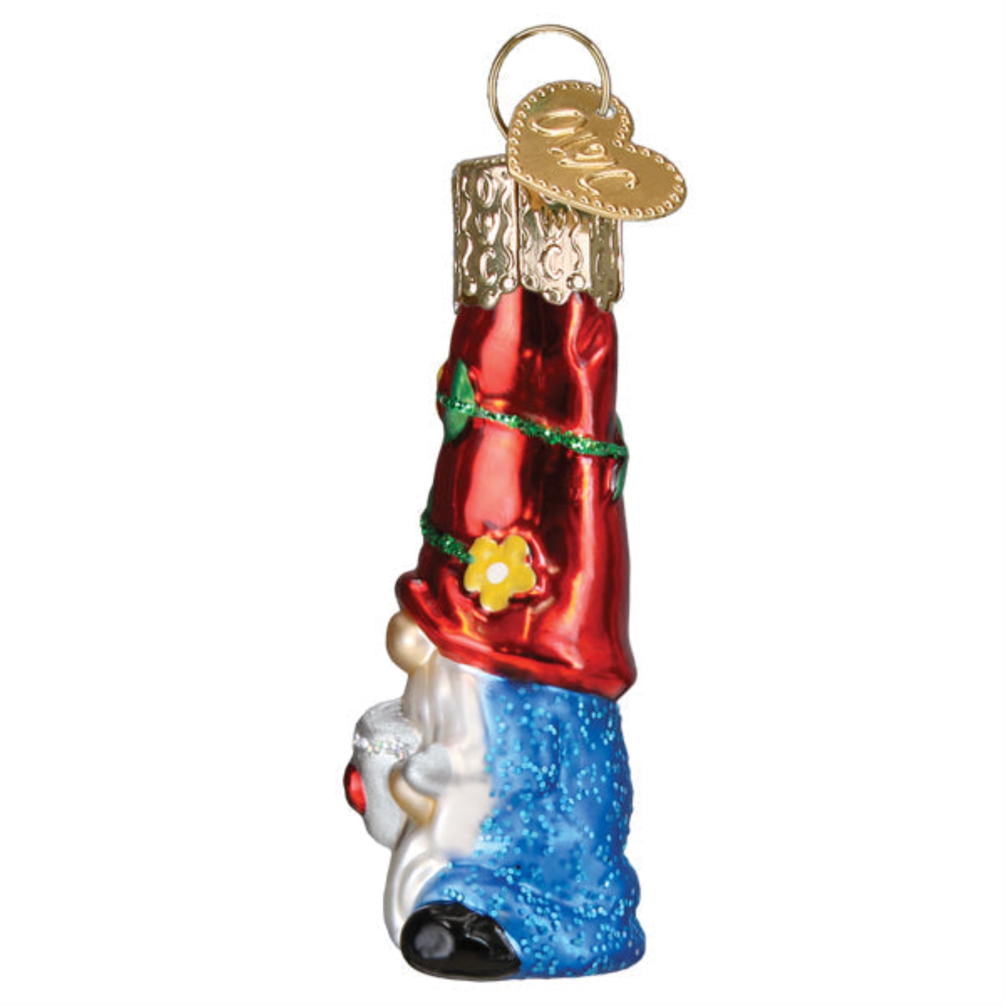 Old World Christmas Blown Glass Ornament for Christmas Tree, Mini Garden Gnome
