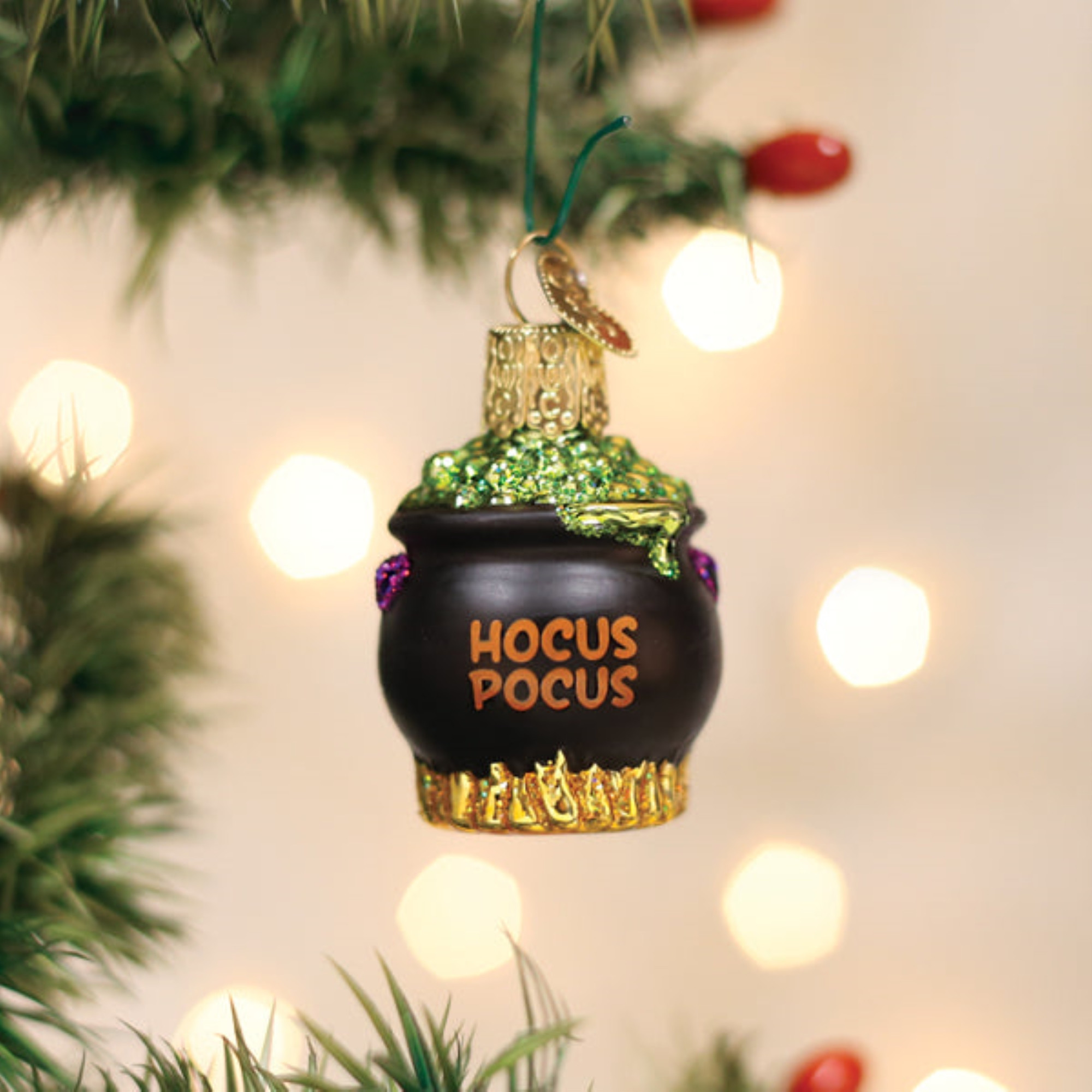 Old World Christmas Gumdrop Halloween Ornament Collection, Mini Cauldron