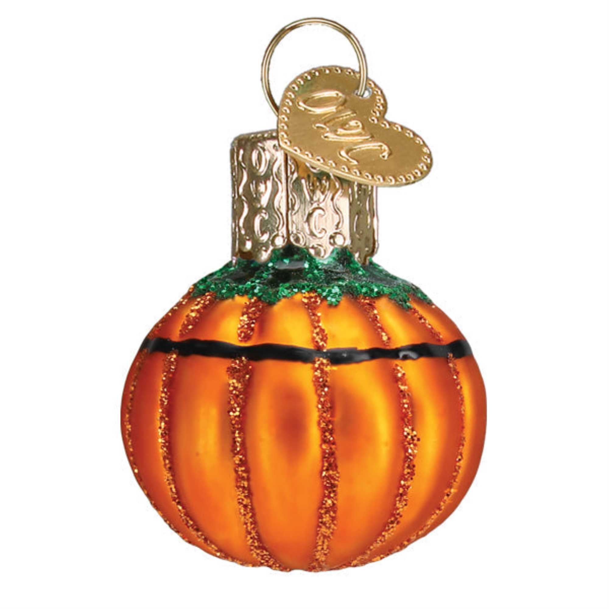 Old World Christmas Blown Glass Ornament for Tree, Mini Masked Jack O'Lantern