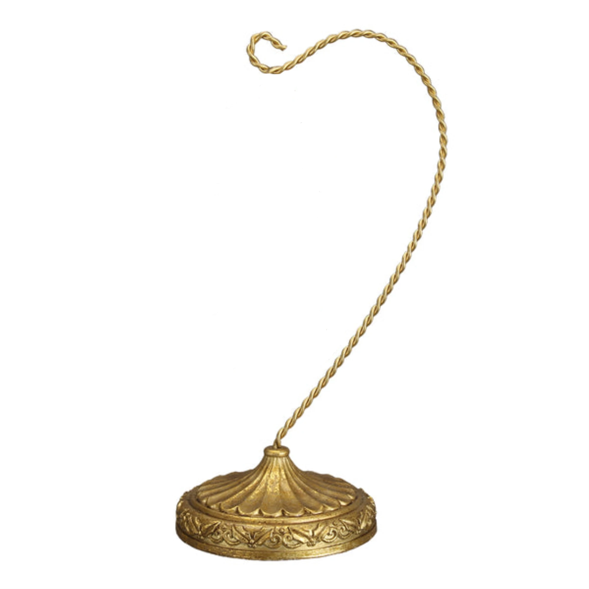 Old World Christmas Pedestal Curved Single Ornament Stand, Gold