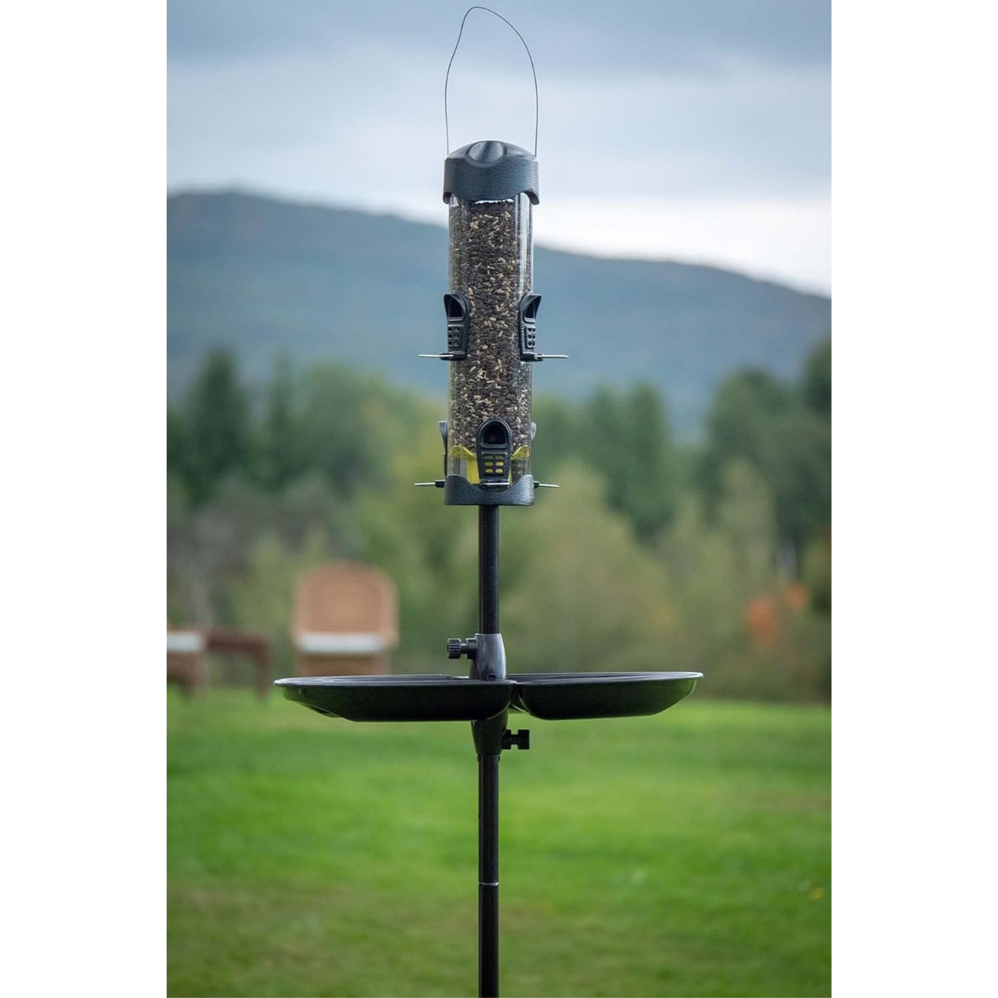 Brome Mega Bird Feeder — Large Capacity Tube Feeder for Wild Birds — 4 lb Seed Capacity