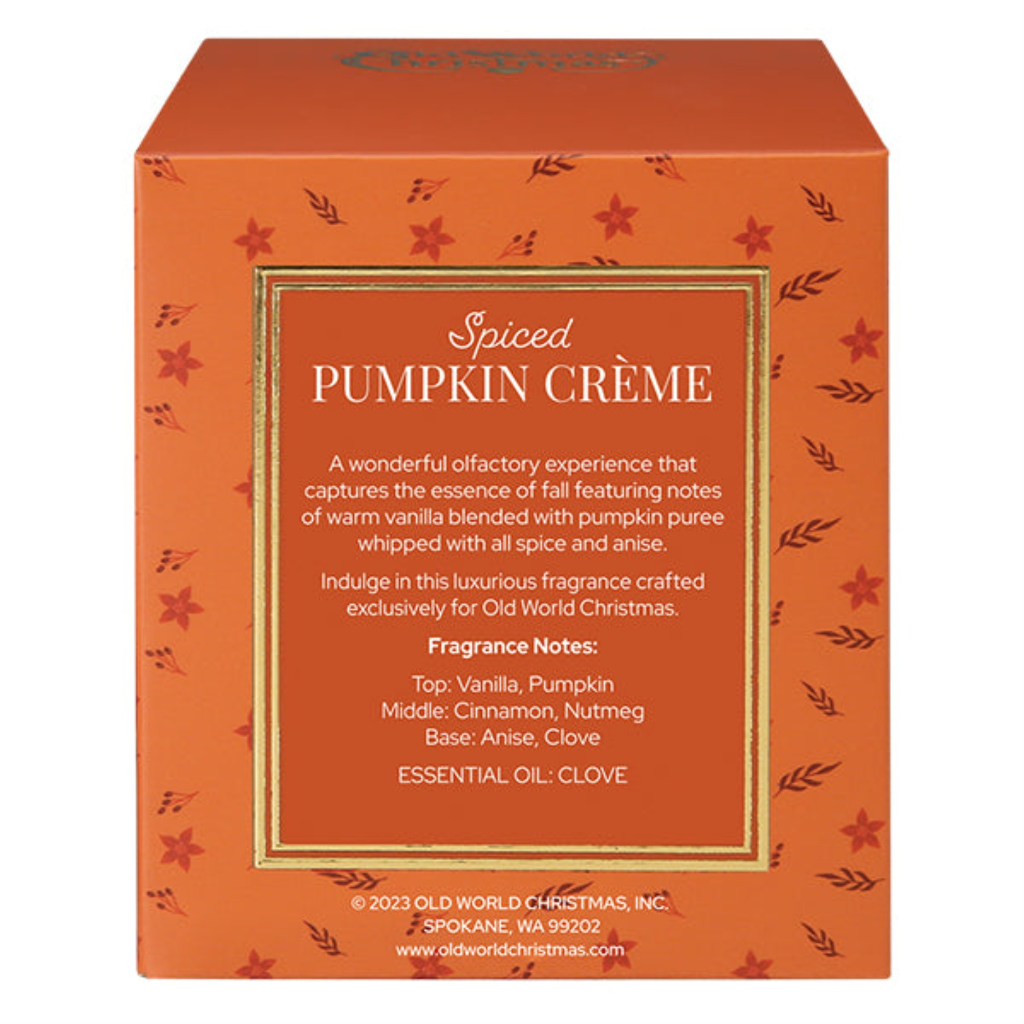 Old World Christmas Soy Wax Blend Candle, Spiced Pumpkin Creme, 8oz