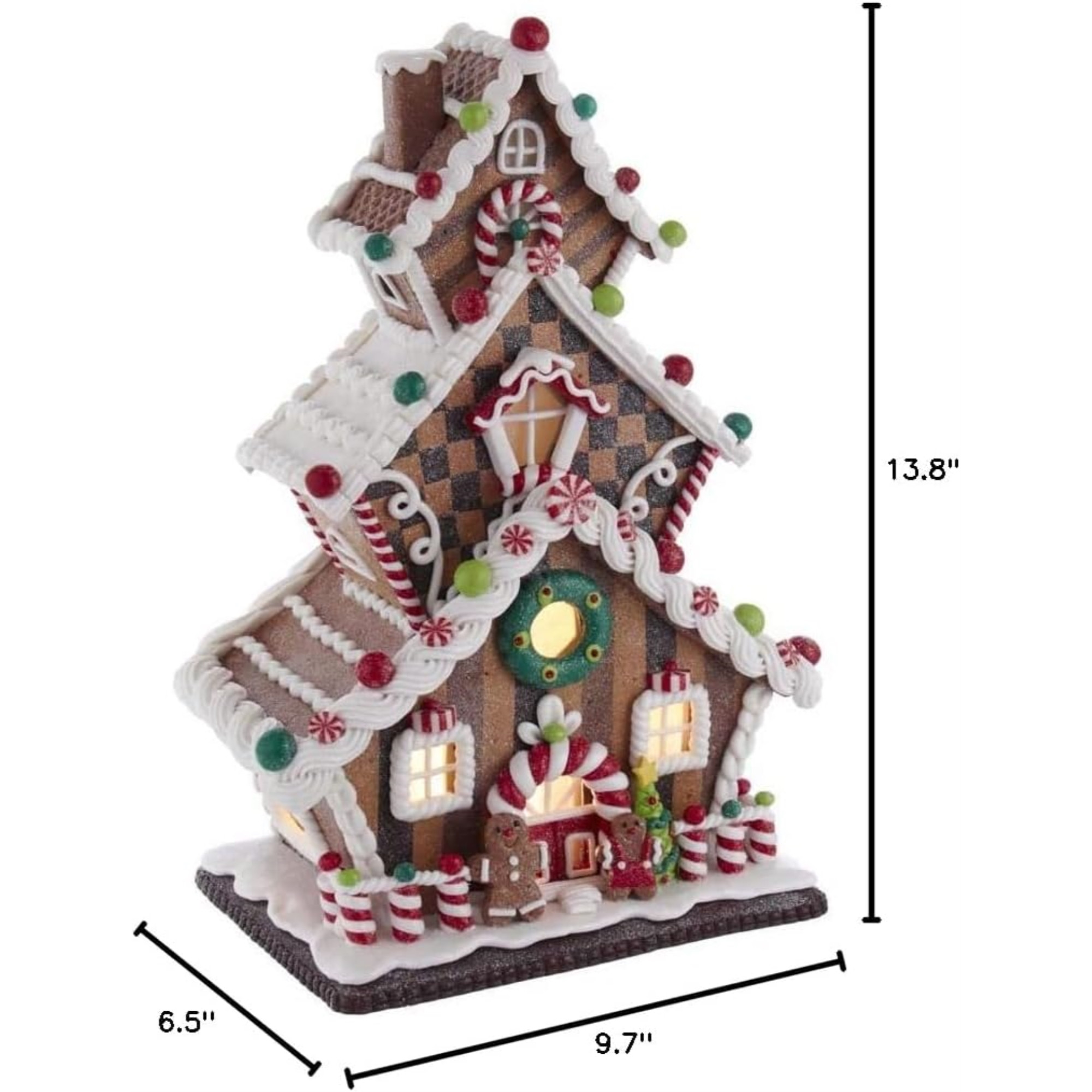Kurt Adler Christmas Gingerbread Cookie House Decoration, 13in