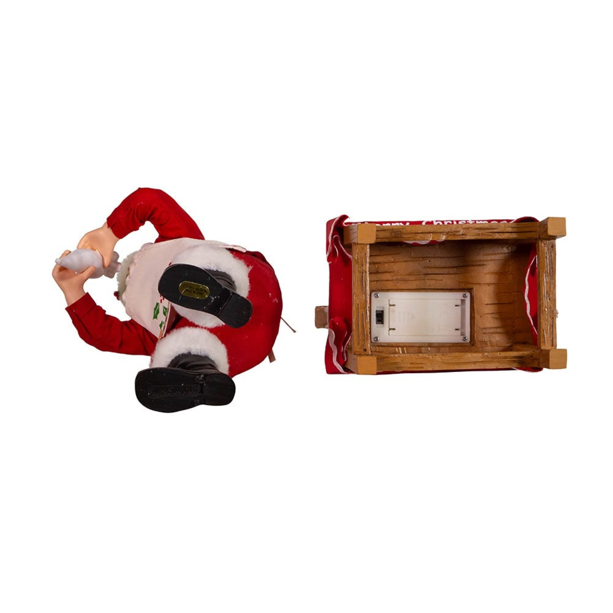 Kurt Adler Fabriche Battery-Operated Santa with Gingerbread House, 10.5"