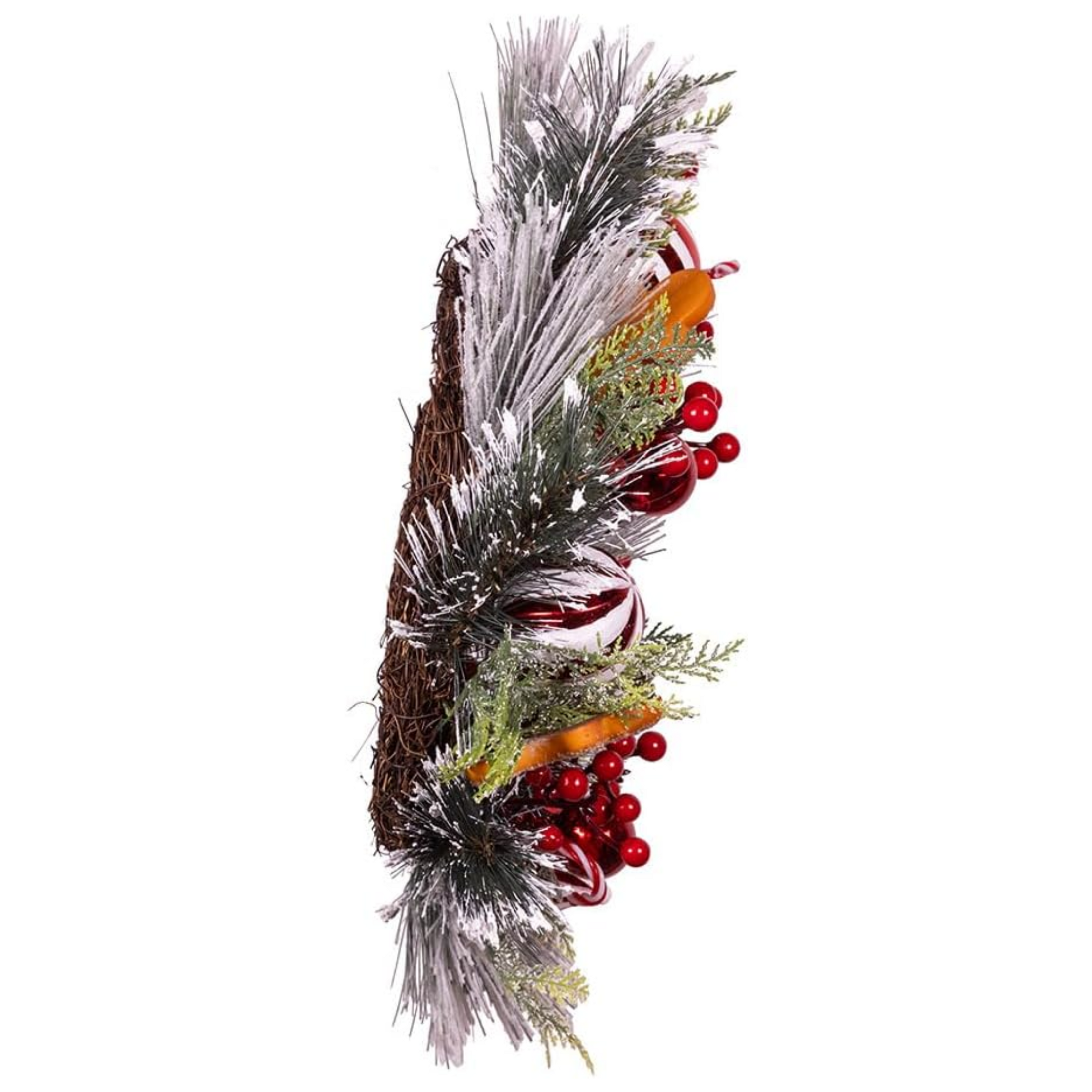 Kurt Adler Un-Lit Gingerbread Flocked Wreath, 20in Kurt Adler Un-Lit Gingerbread Flocked Wreath, 20in