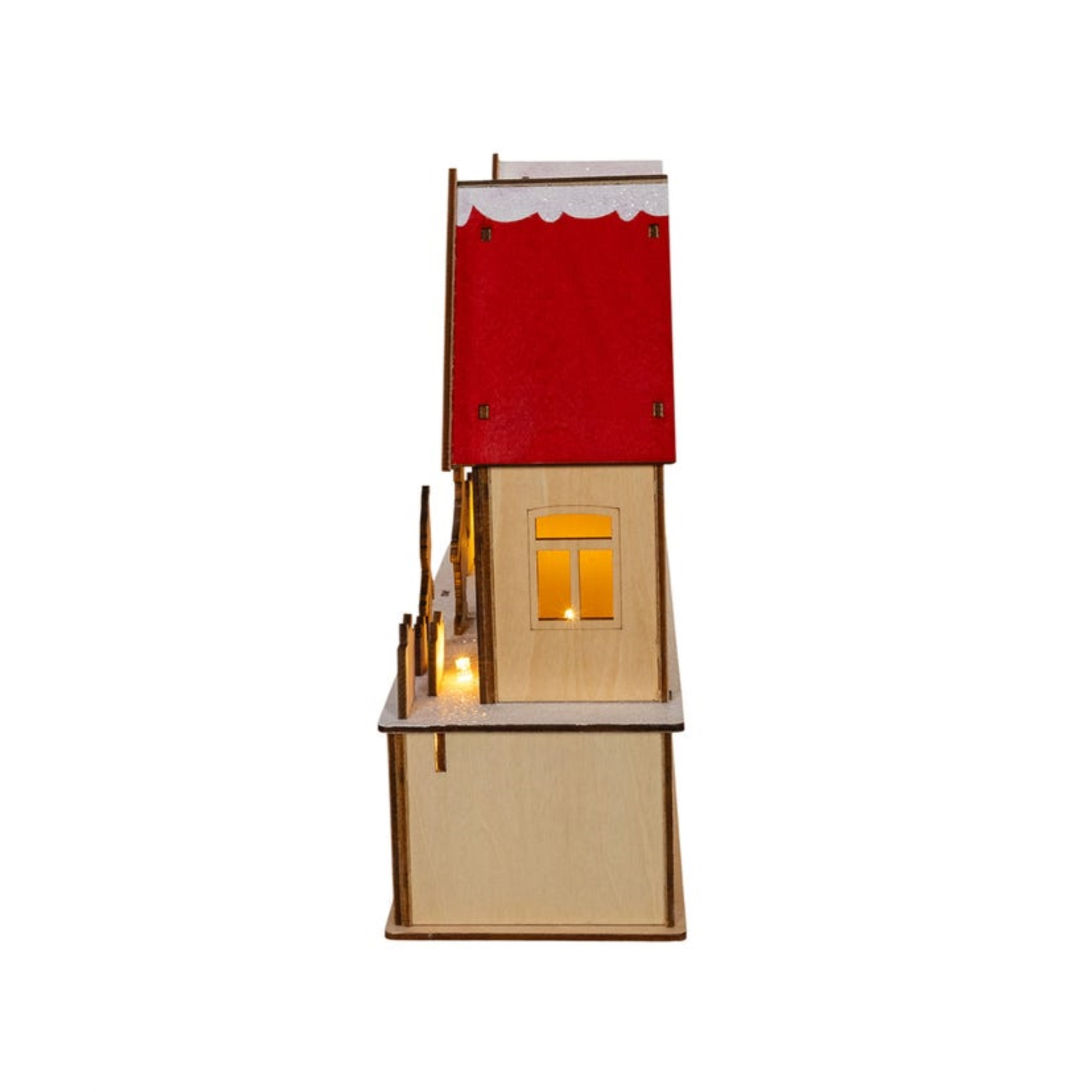 Kurt Adler Battery Operated Wooden Pre-Lit LED Santa's Workshop, 10"