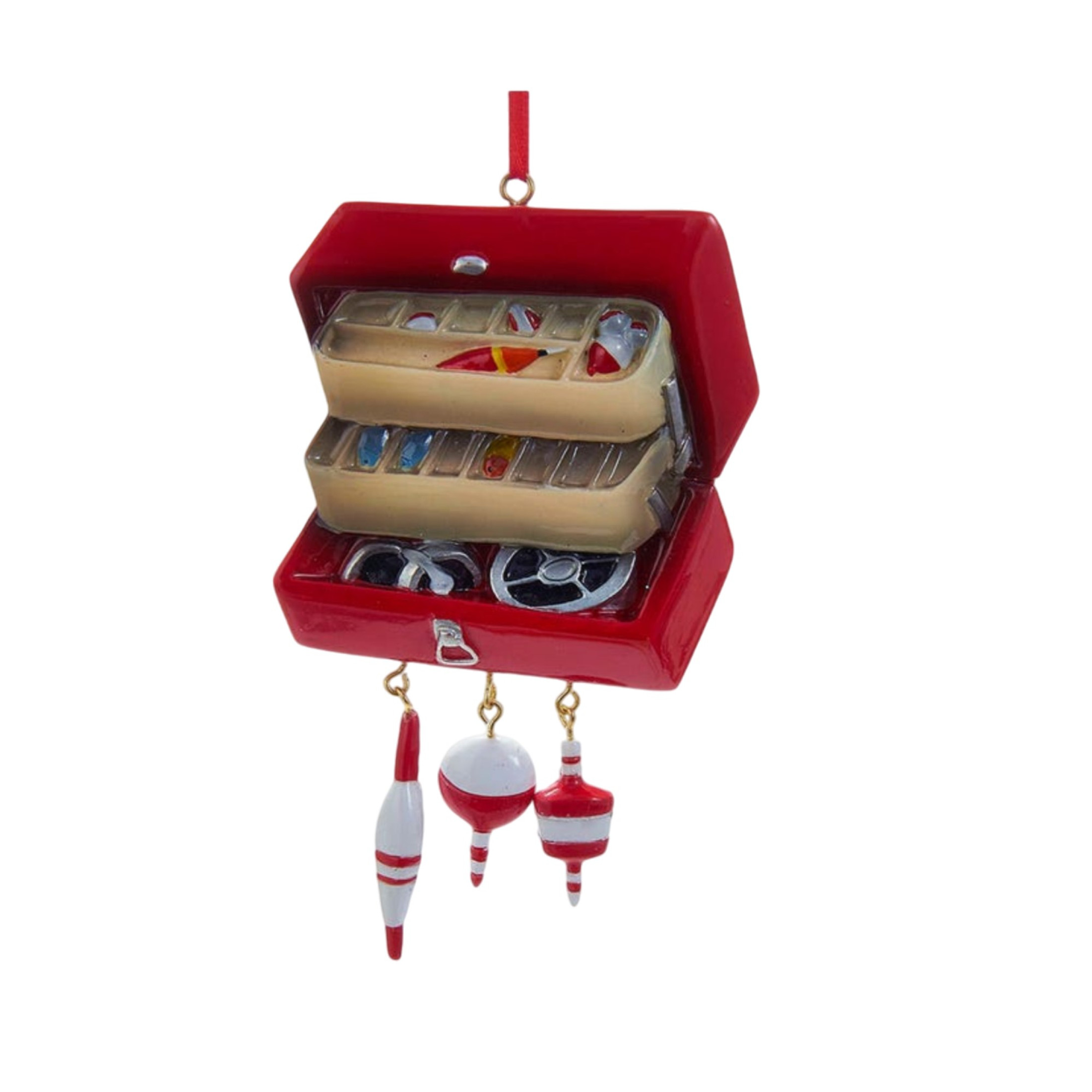 Kurt Adler Hanging Resin Christmas Tree Ornament, Tackle Box for Personalization,  4.75"