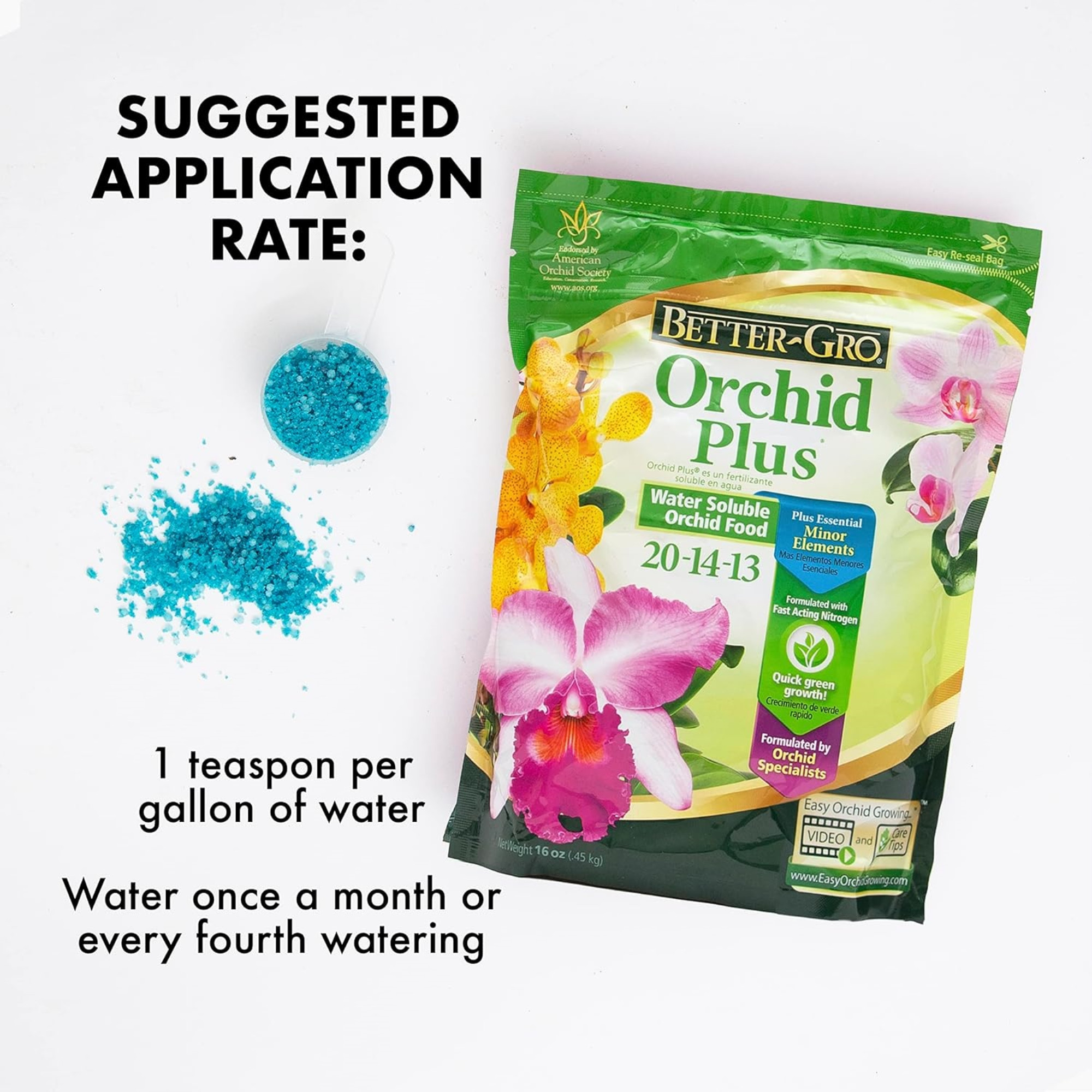 Better-Gro Orchid Plus 20-14-13 - Urea-Free Orchid Water Soluble