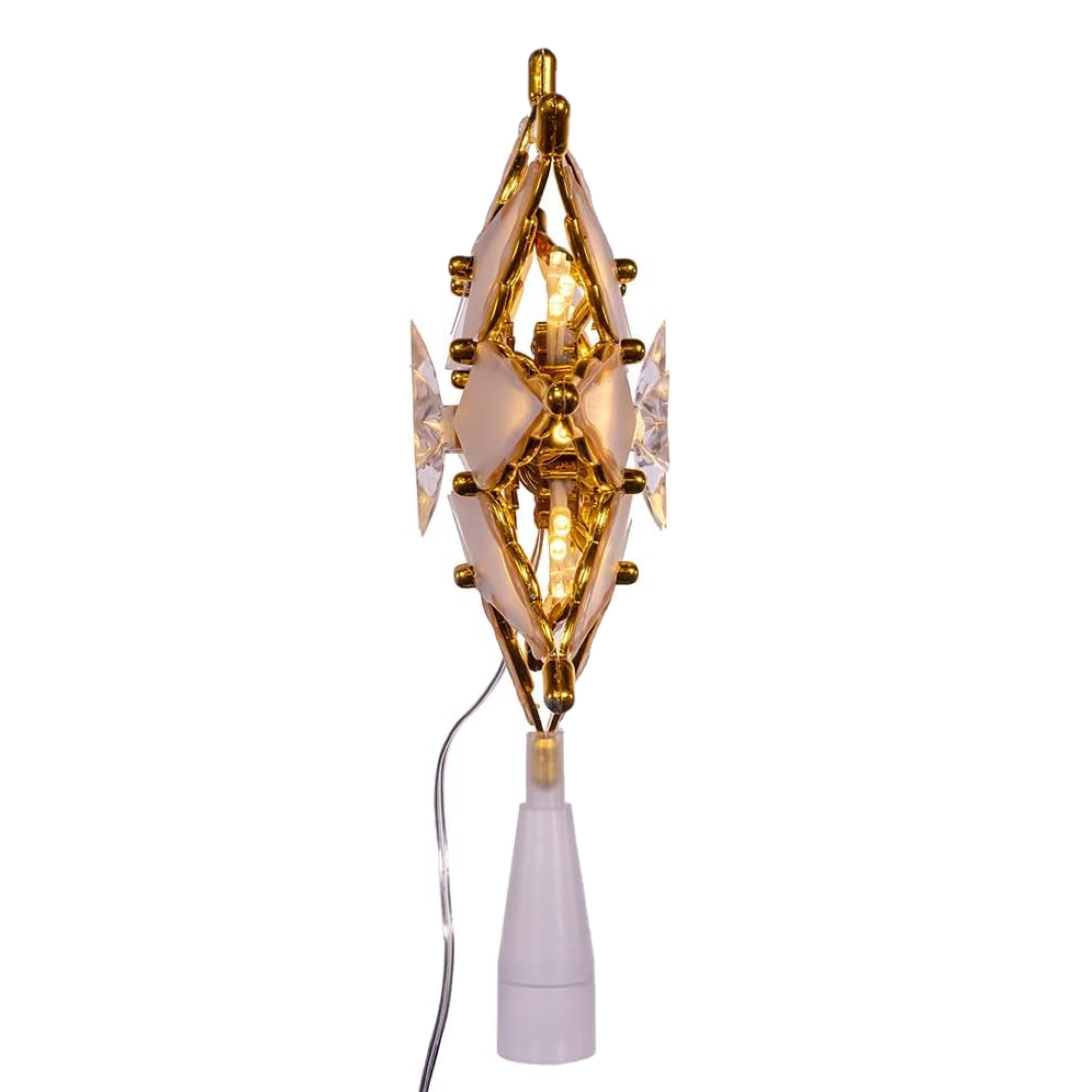 Kurt Adler 18-Light LED Multifunction 8-Point Star Christmas Treetop, 10in