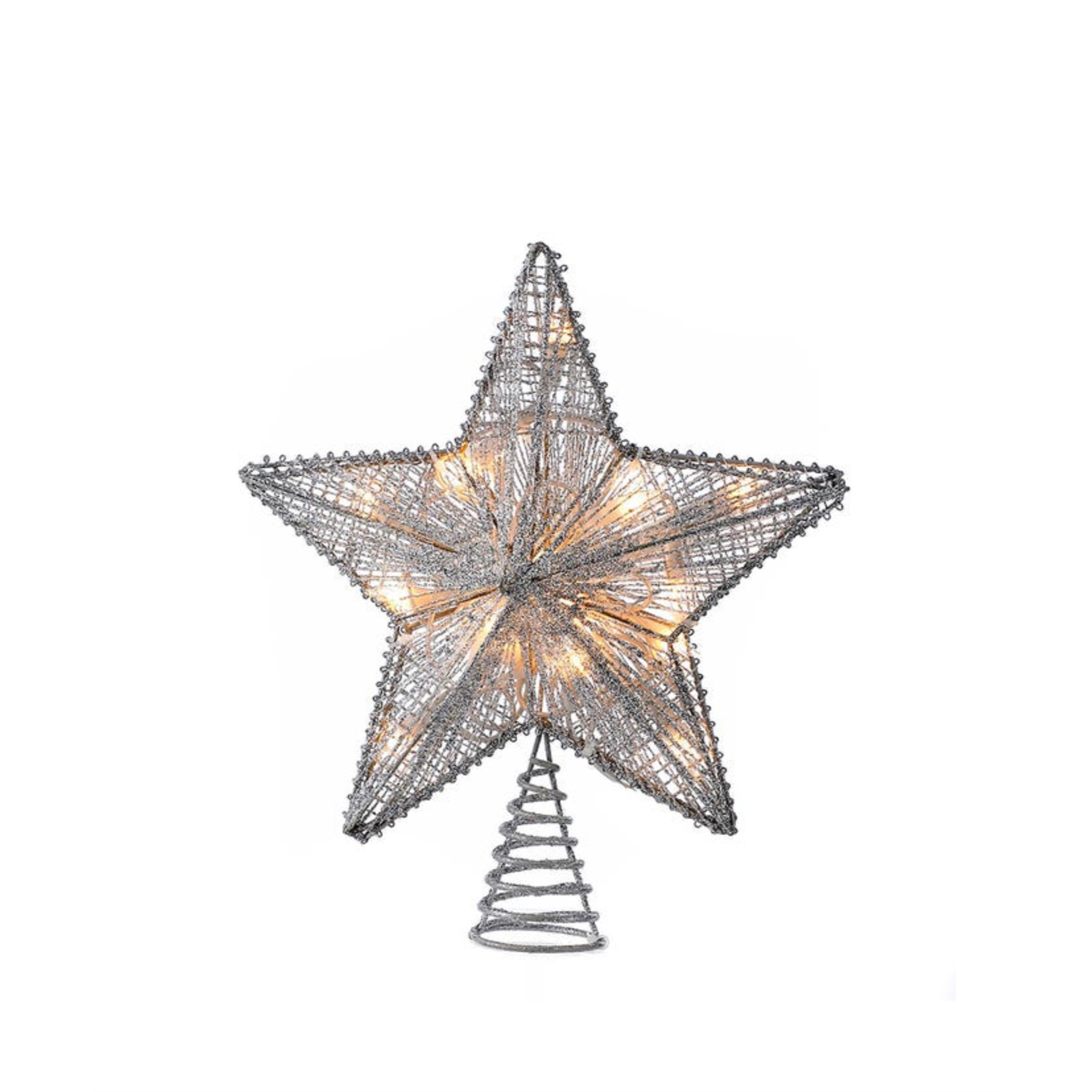 Kurt Adler UL 20-Light Silver Star Treetop for Christmas Tree, 10" Kurt Adler UL 20-Light Silver Star Treetop for Christmas Tree, 10"