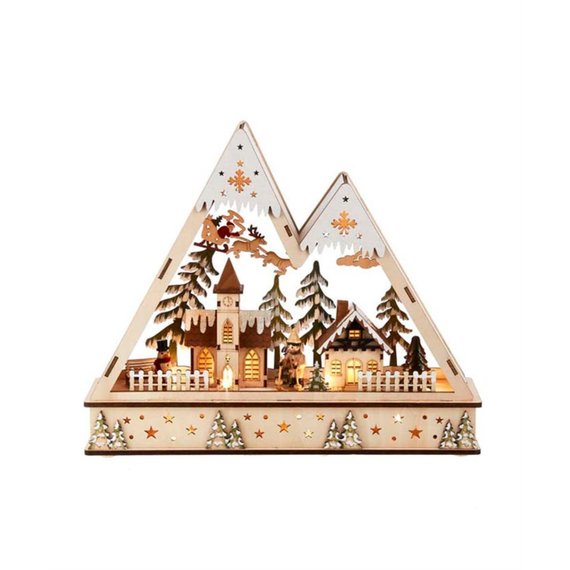 Kurt Adler Battery-Operated Light-Up LED Christmas Mountain Village