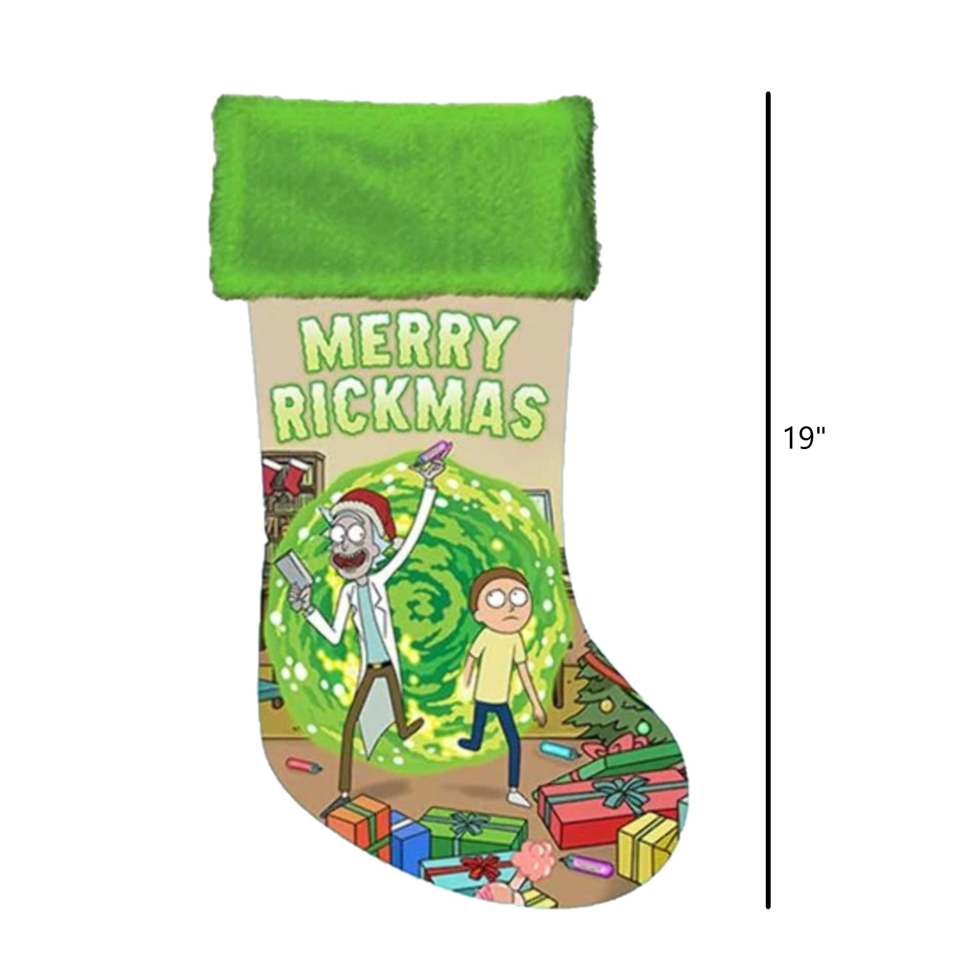 Kurt Adler Rick and Morty Satin Christmas Stocking, 19in