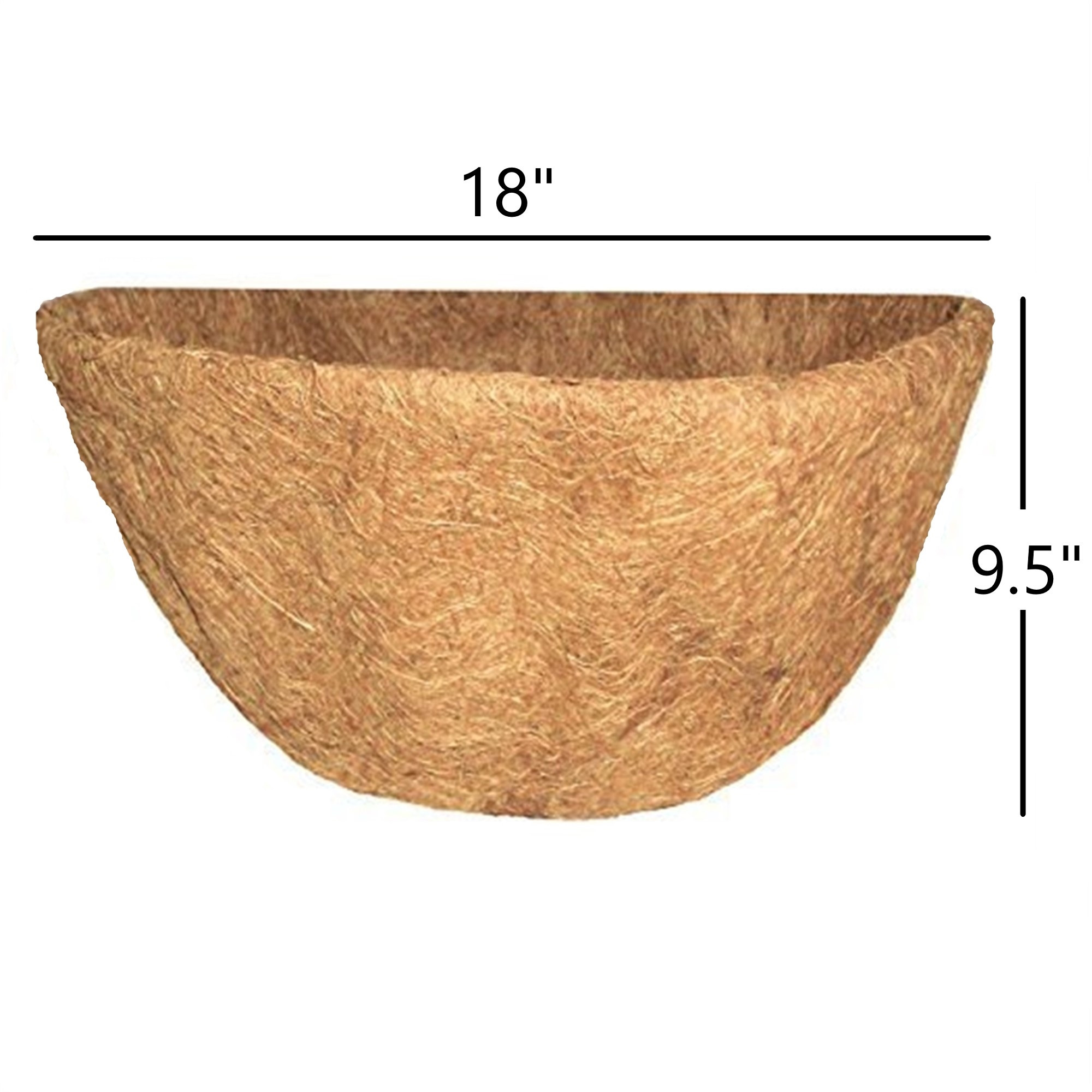 Gardener Select Half-Round Coco Liner for Outdoor Wall Baskets & Planters, 18"
