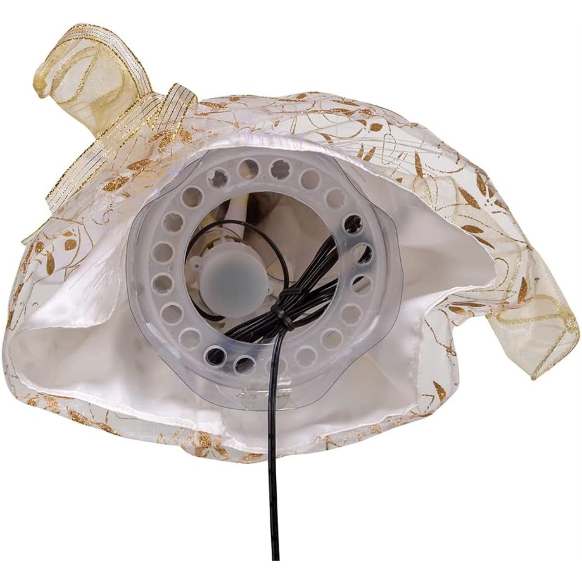 Kurt Adler Battery-Operated Color Changing Fiber Optic Treetop, Gold Angel, 12"
