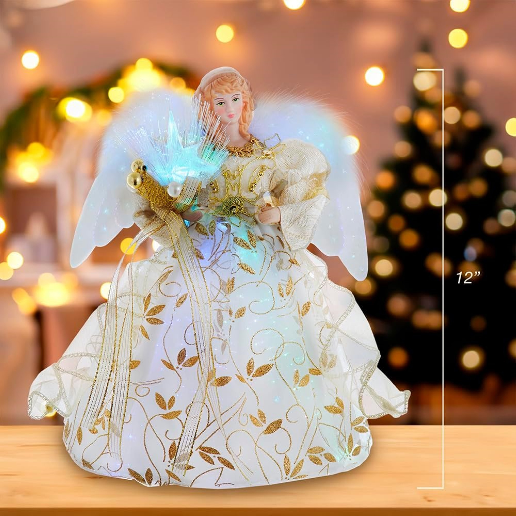 Kurt Adler Battery-Operated Color Changing Fiber Optic Treetop
