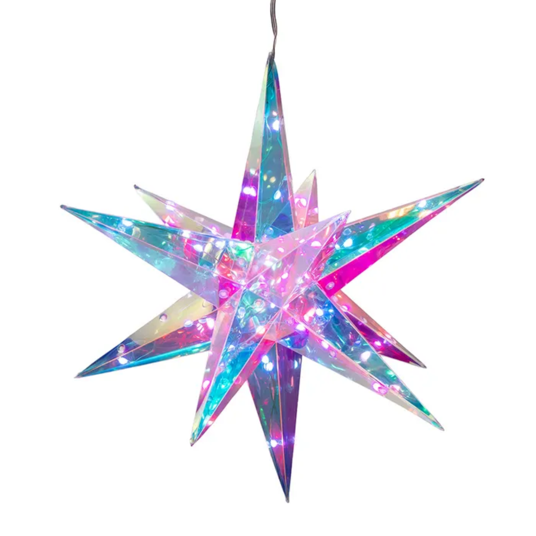 Kurt Adler Lighted Magical Iridescence Holographic Foldable Starburst + Remote, 14.5" Kurt Adler Lighted Magical Iridescence Holographic Foldable Starburst + Remote, 14.5"