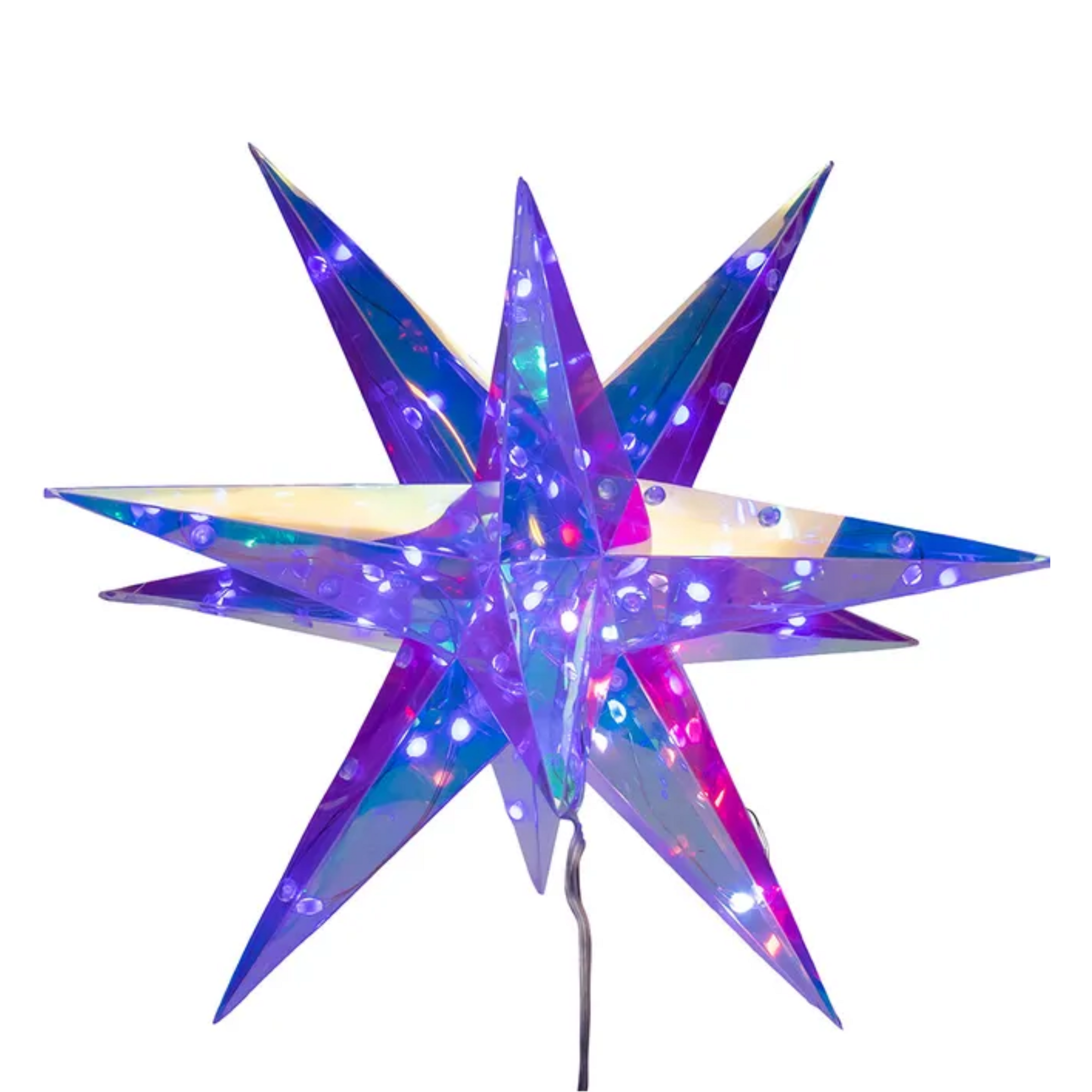 Kurt Adler Lighted Magical Iridescence Holographic Foldable Starburst + Remote, 14.5" Kurt Adler Lighted Magical Iridescence Holographic Foldable Starburst + Remote, 14.5"