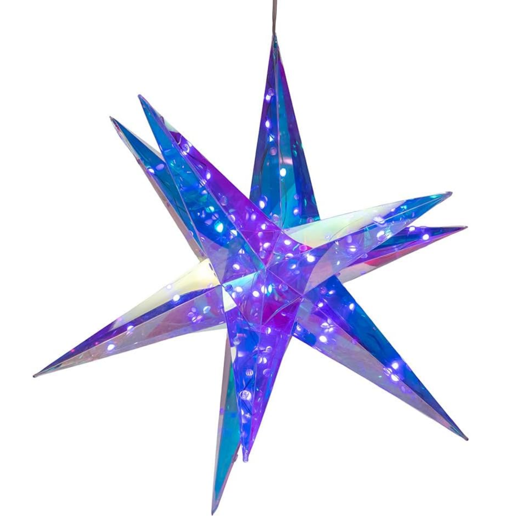 Kurt Adler Lighted Magical Iridescence Holographic Foldable Starburst + Remote, 19.25" Kurt Adler Lighted Magical Iridescence Holographic Foldable Starburst + Remote, 19.25"