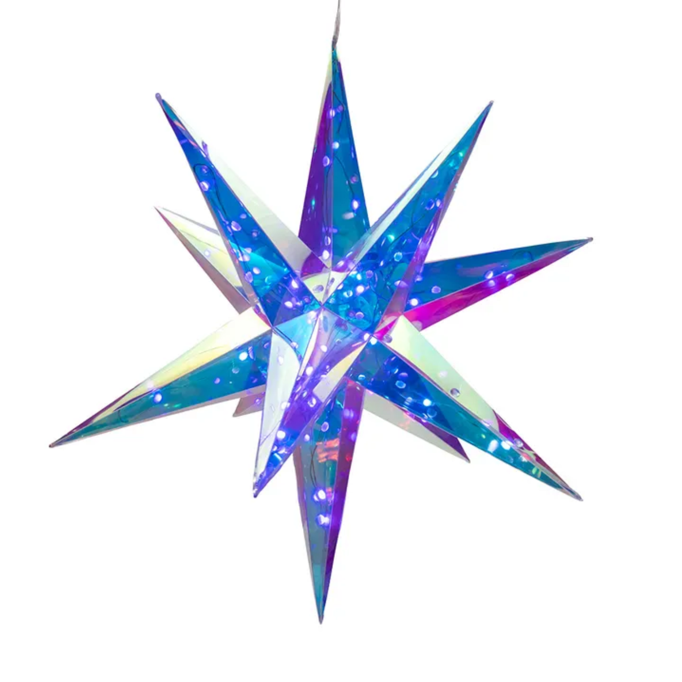 Kurt Adler Lighted Magical Iridescence Holographic Foldable Starburst + Remote, 19.25" Kurt Adler Lighted Magical Iridescence Holographic Foldable Starburst + Remote, 19.25"