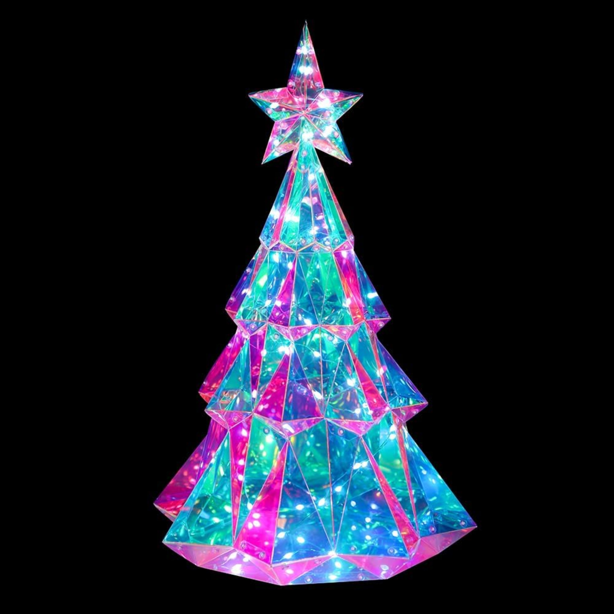 Kurt Adler Pre-Lit Iridescent Smart Christmas Tree, 20in - Esbenshades