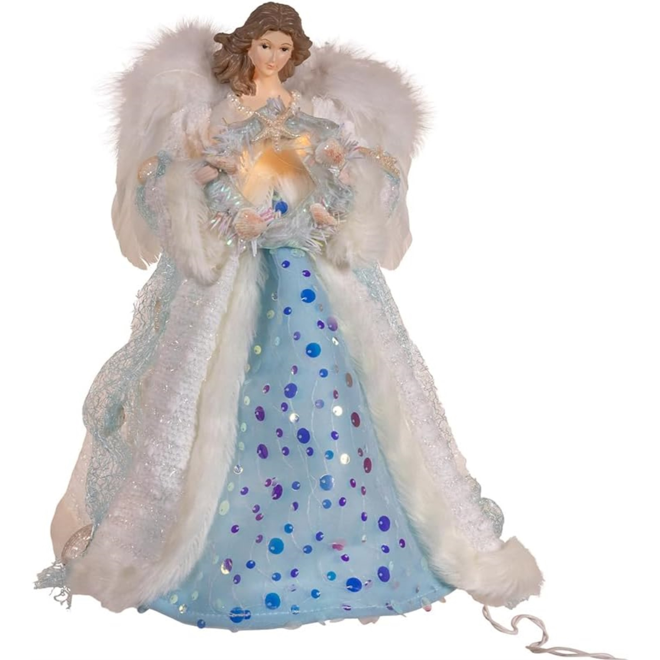 Kurt Adler UL 10-Light Treetop, Coastal Beach Angel, 14"