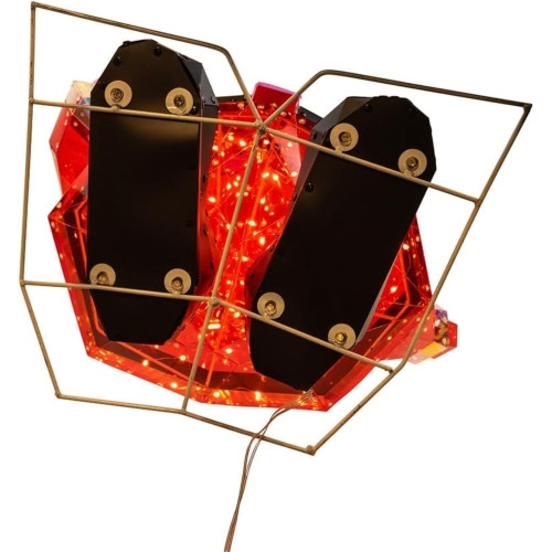 Kurt Adler Indoor/Outdoor Iridescent Light Up Santa Decoration, 150 Warm White Lights, 30"