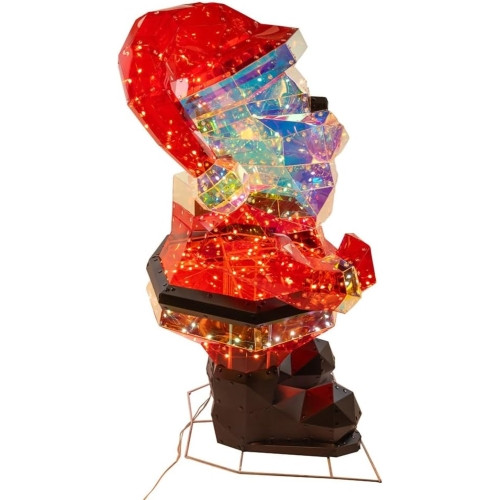 Kurt Adler 150L Warm White LED Christmas Yard Décor, Iridescent Santa, 30in
