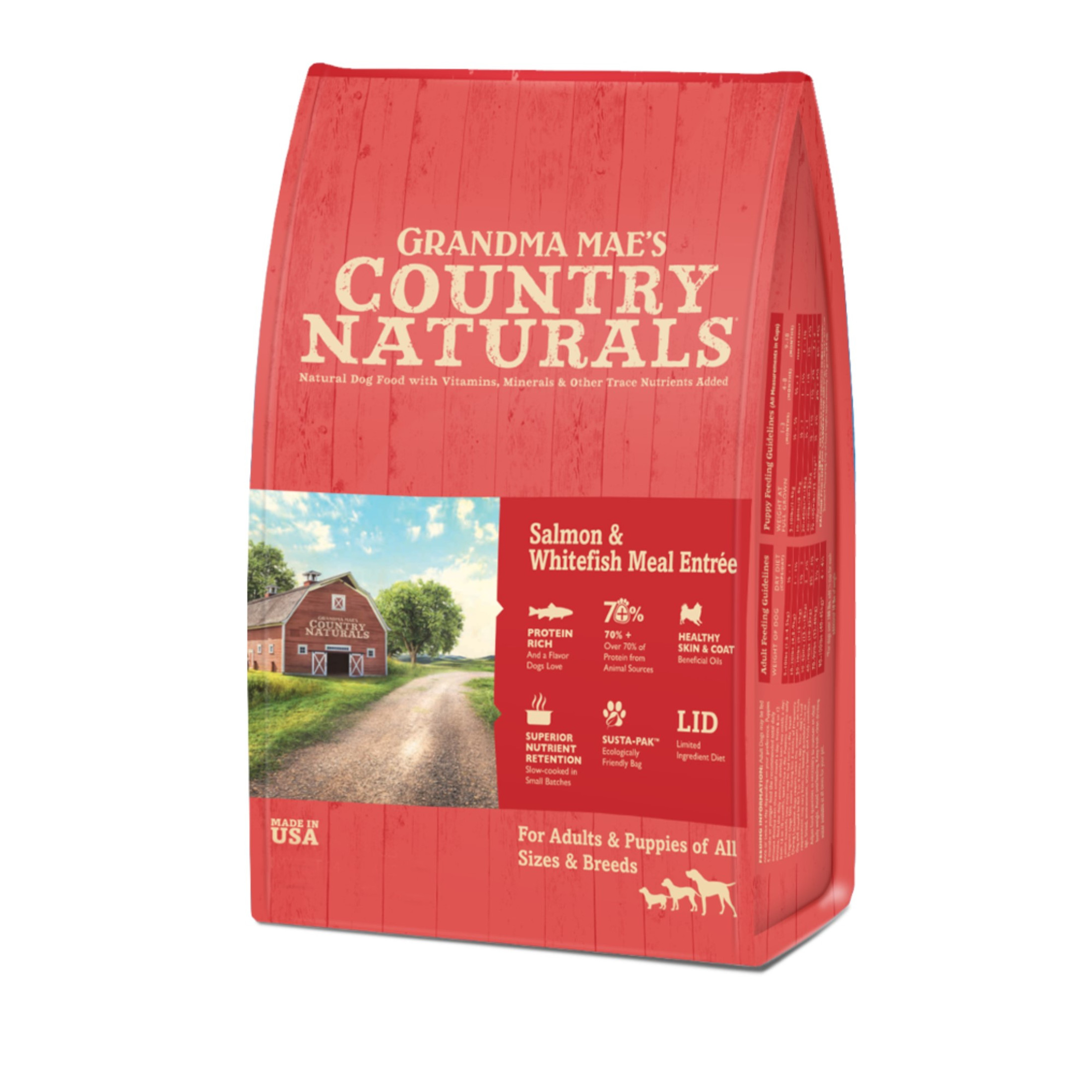 Grandma Mae's Country Naturals Grain Free Dry Dog Food Whitefish Recipe, 12lb