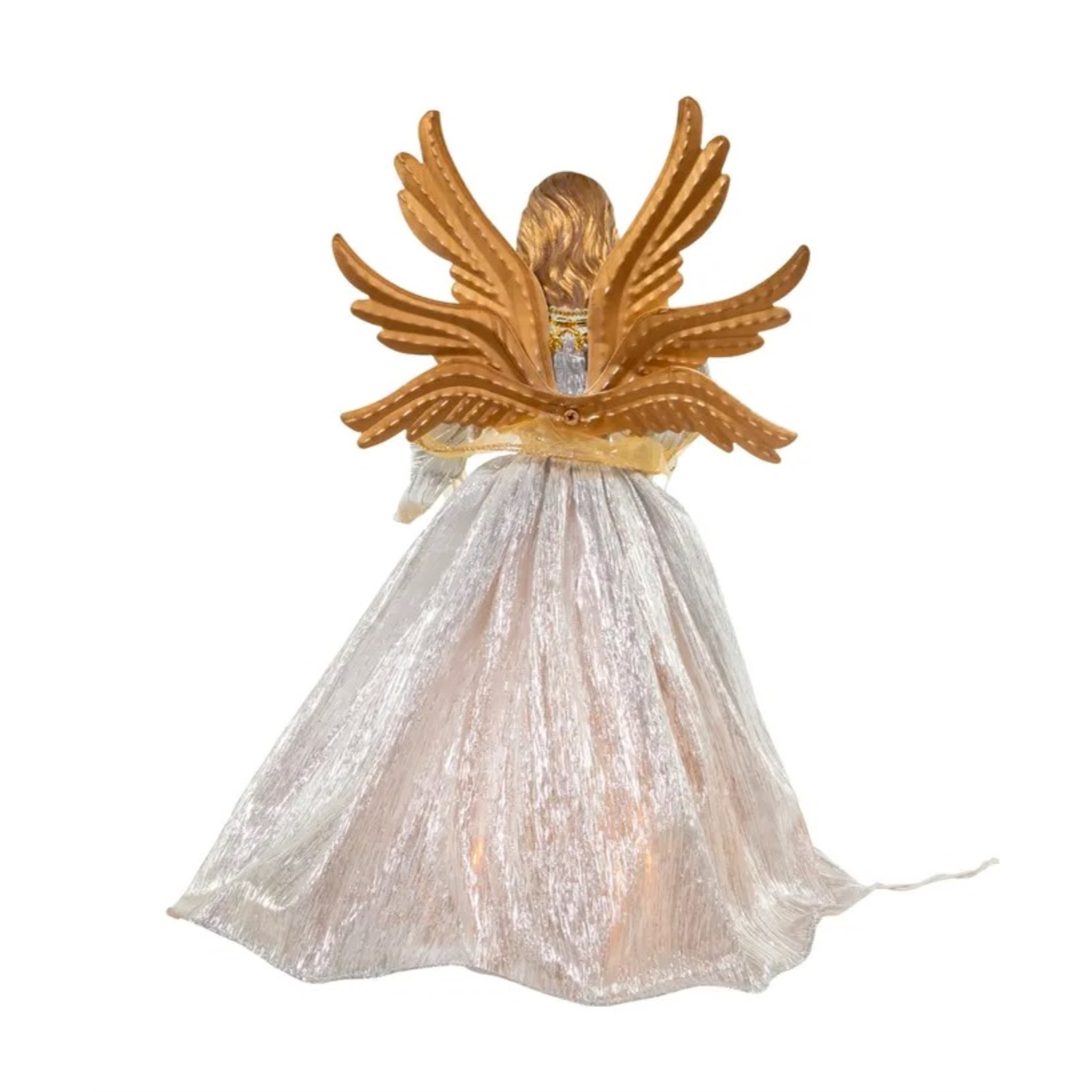 Kurt Adler UL 10-Light Silver and Gold Ombr?? Angel Treetop, 16in