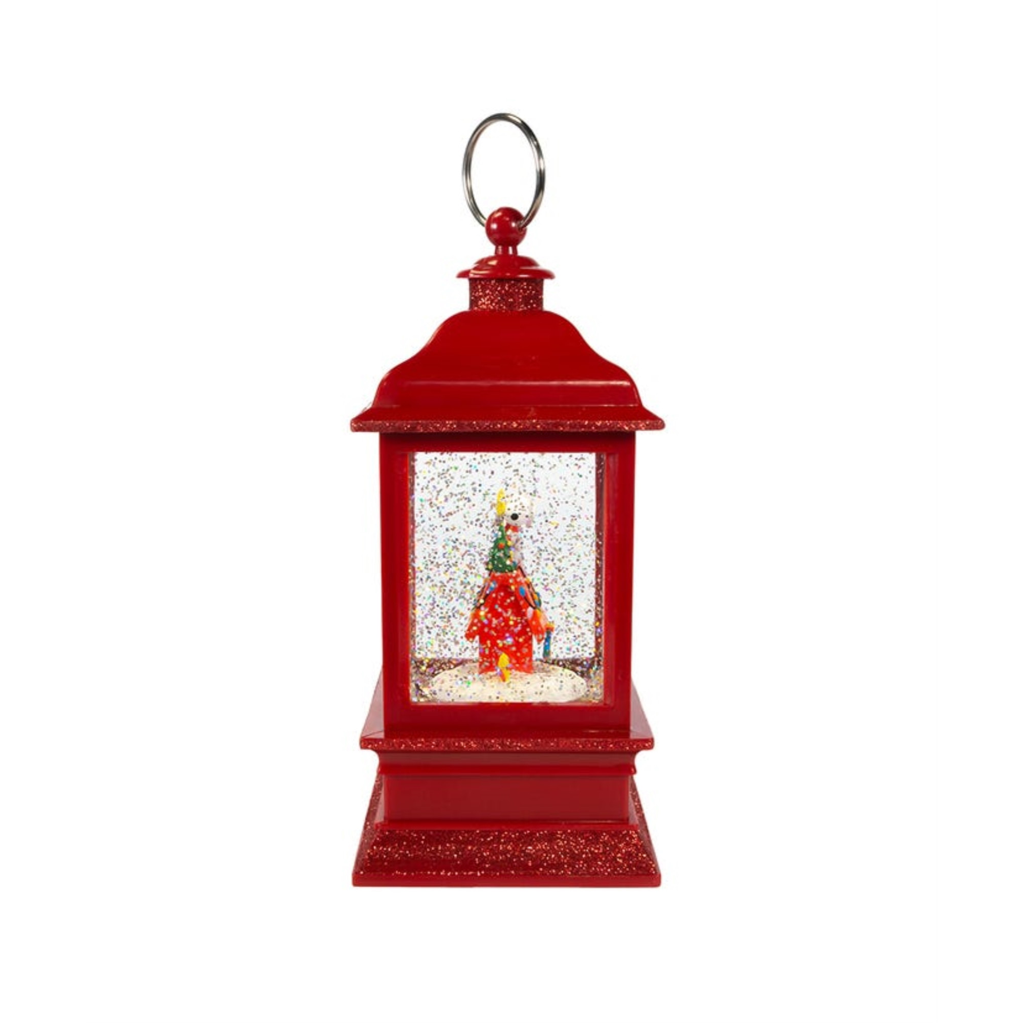 Kurt Adler Peanuts Light Up Musical Christmas Lantern, Snoopy & Woodstock, 9in