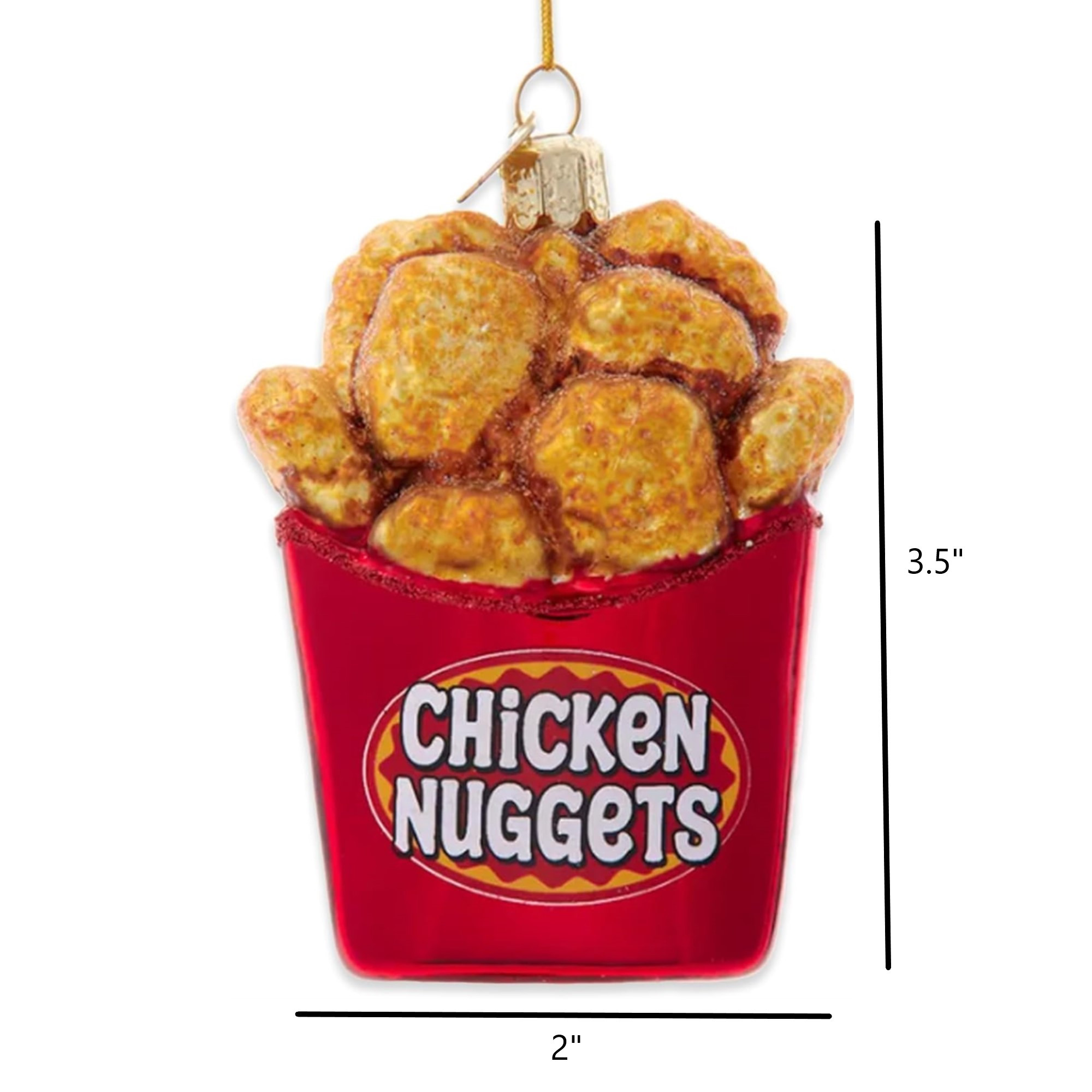 Kurt Adler Noble Gems Glass Ornament for Christmas Tree, Chicken Nuggets