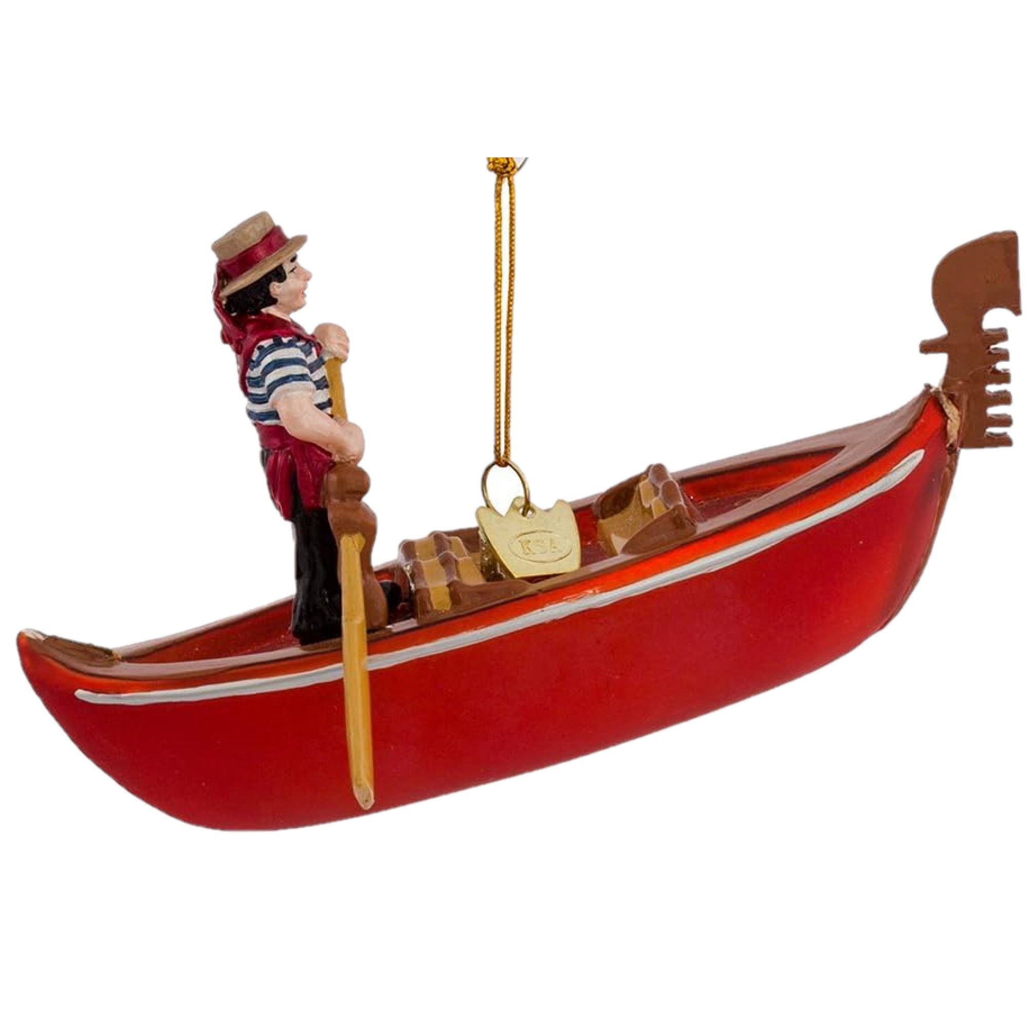 Kurt Adler Noble Gems Glass Ornament for Christmas Tree, Venetian Gondola