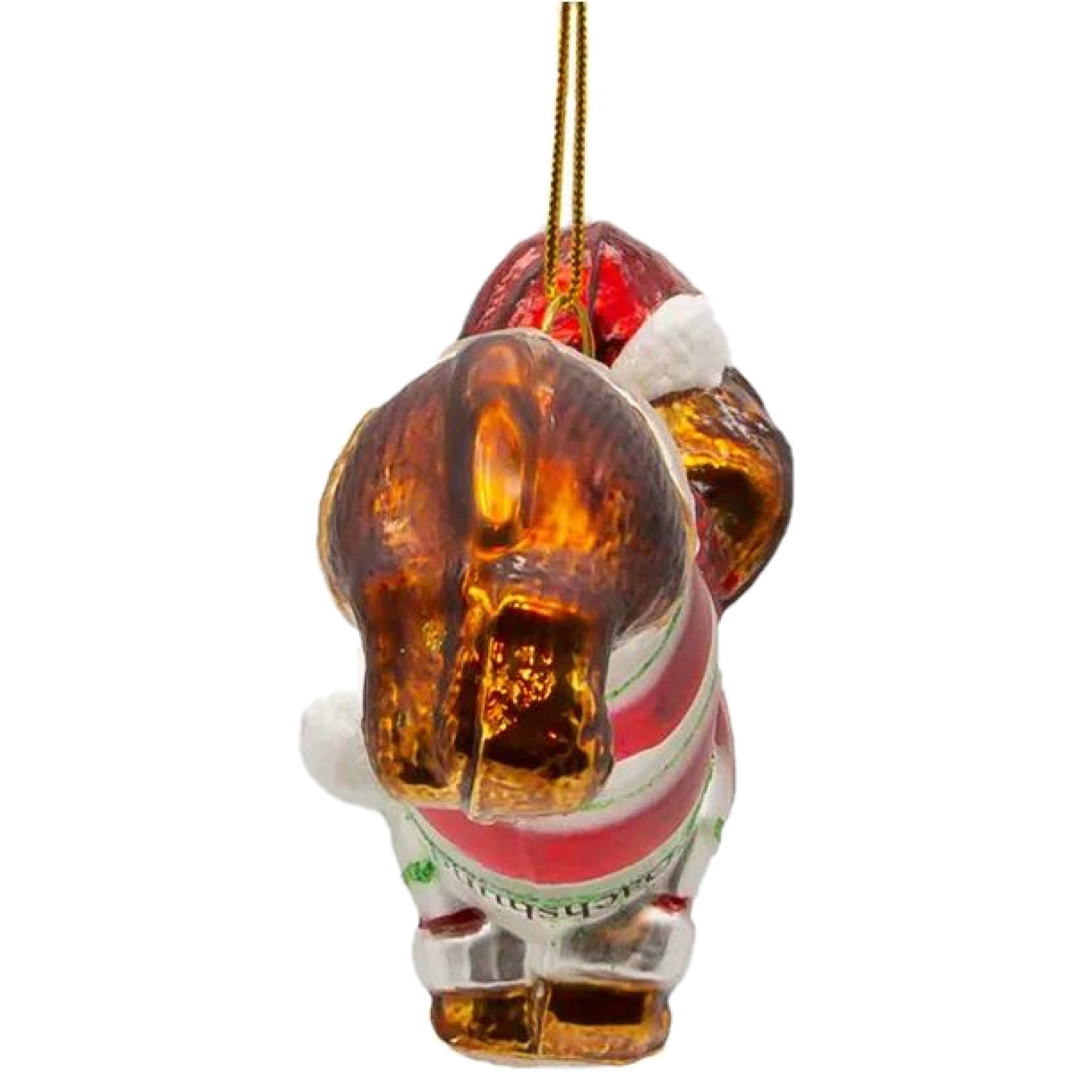 Kurt Adler Noble Gems Glass Ornament for Christmas Tree, Festive Dachshund