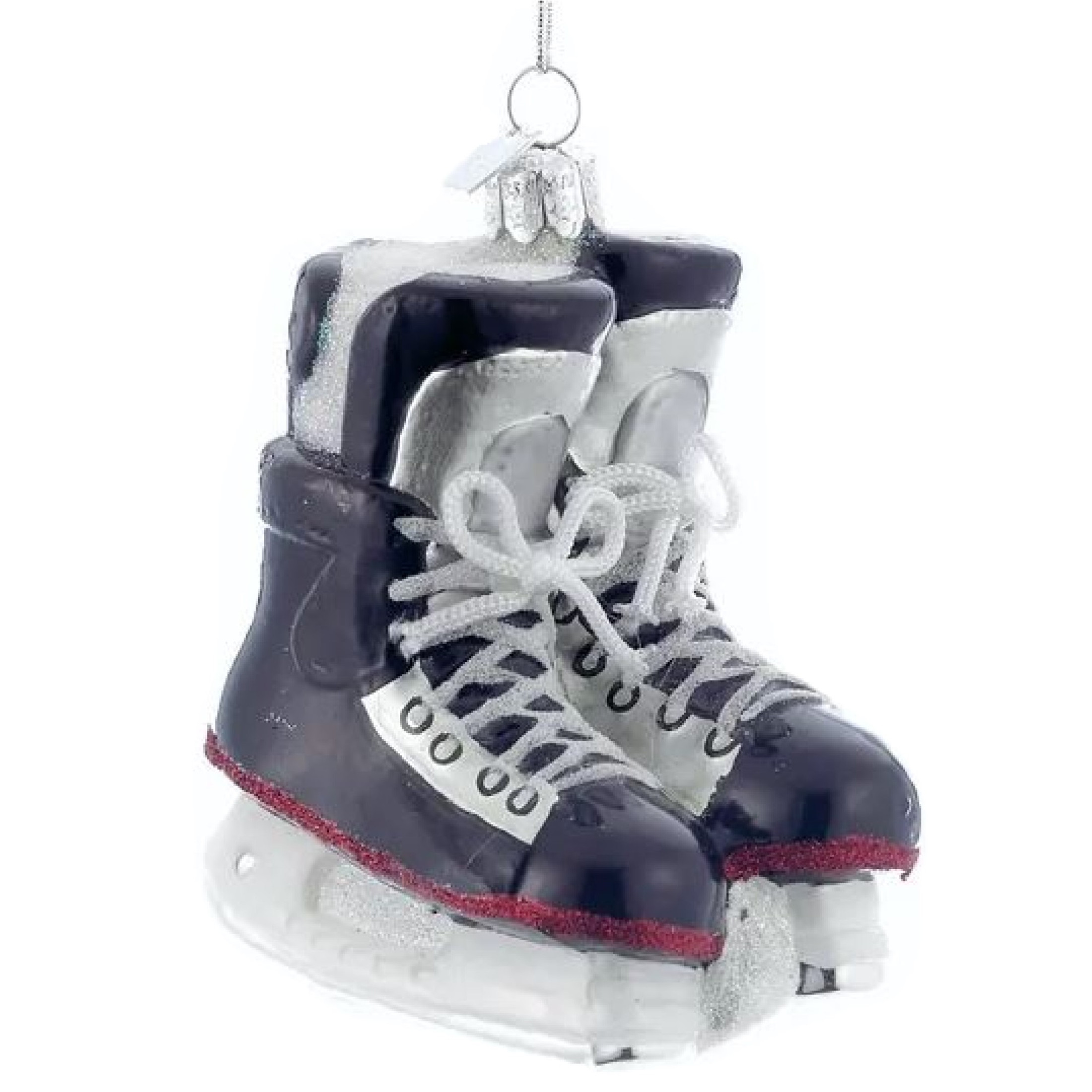 Kurt Adler Noble Gems Glass Ornament for Christmas Tree, Ice Hockey Skates