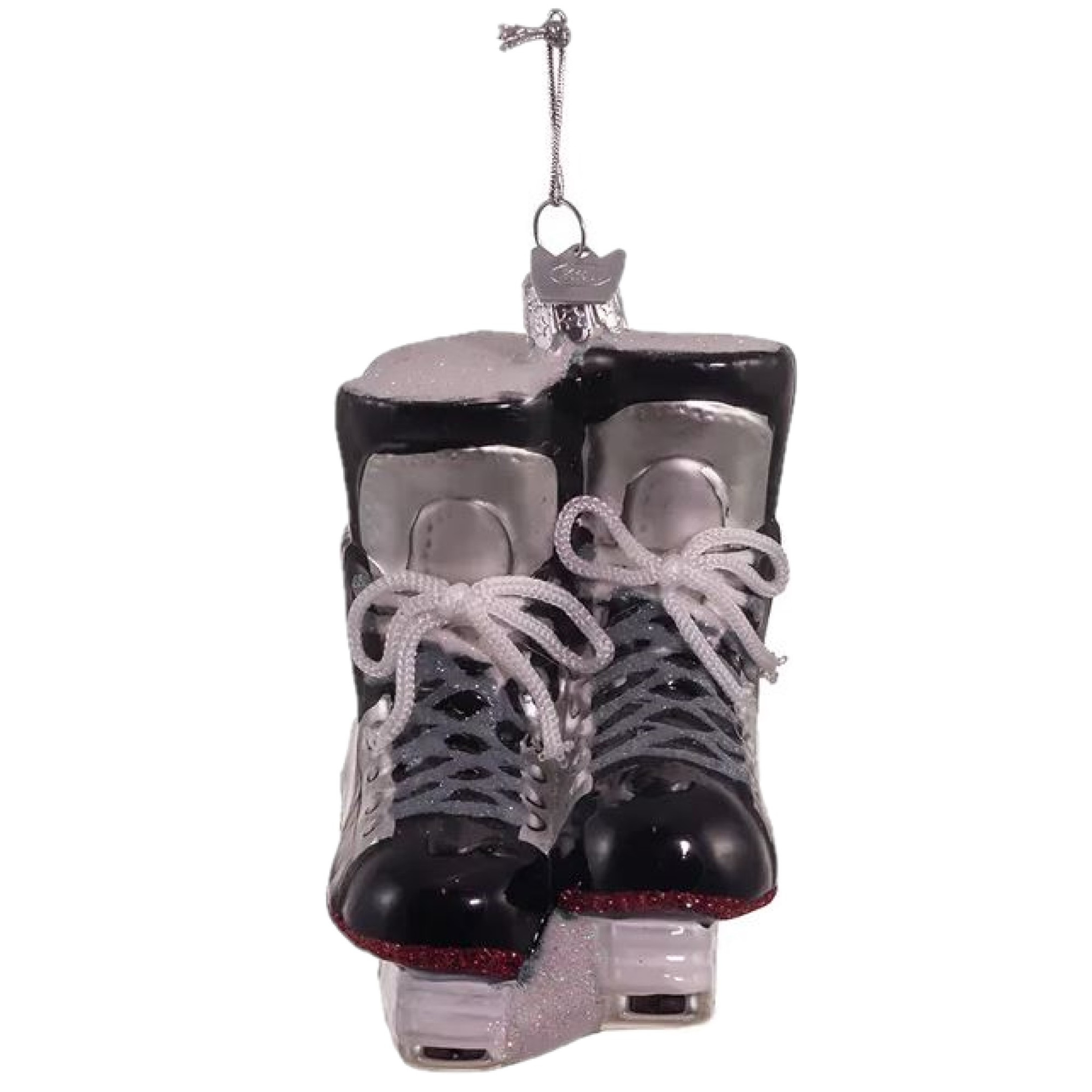 Kurt Adler Noble Gems Glass Ornament for Christmas Tree, Ice Hockey Skates