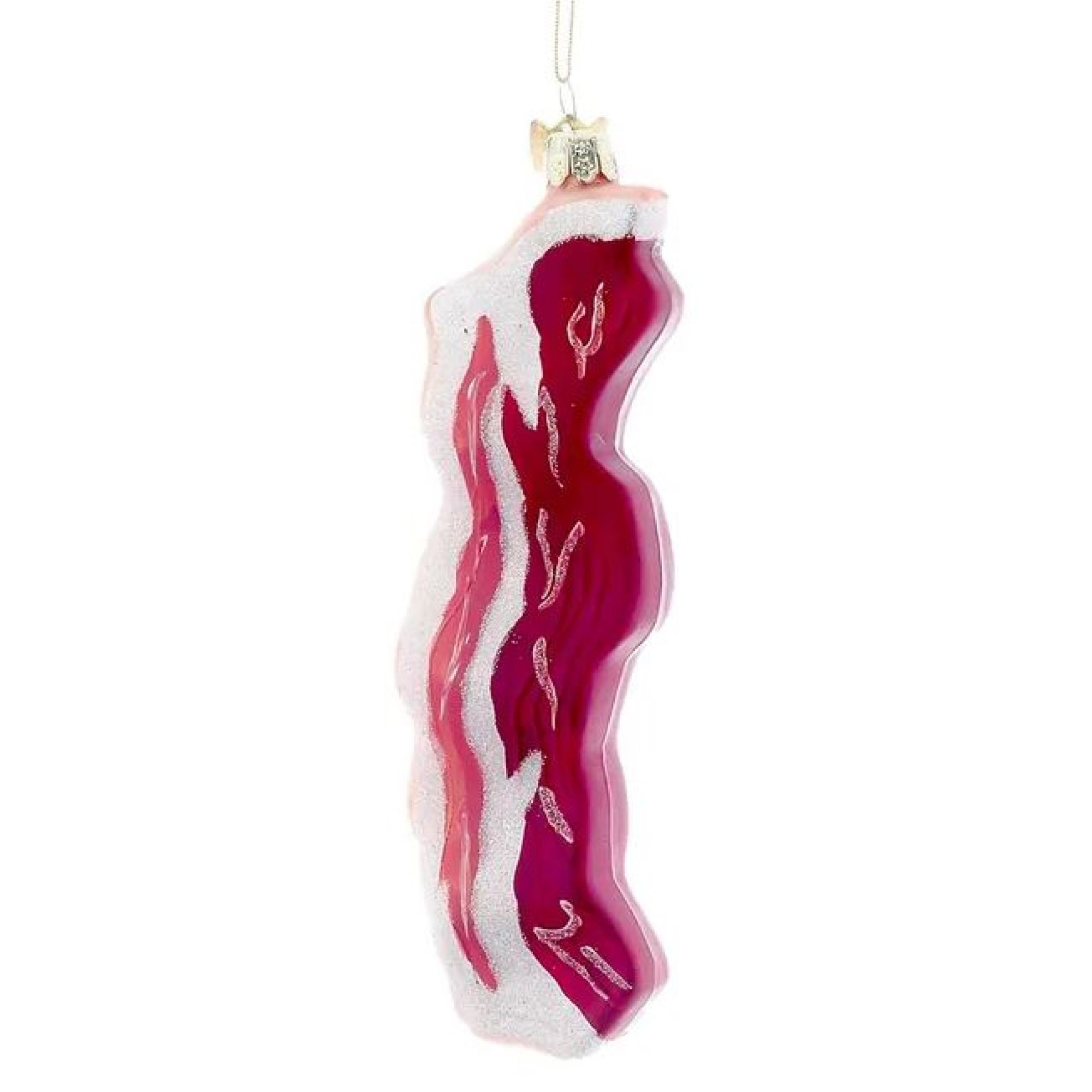 Kurt Adler Noble Gems Glass Ornament for Christmas Tree, Bacon