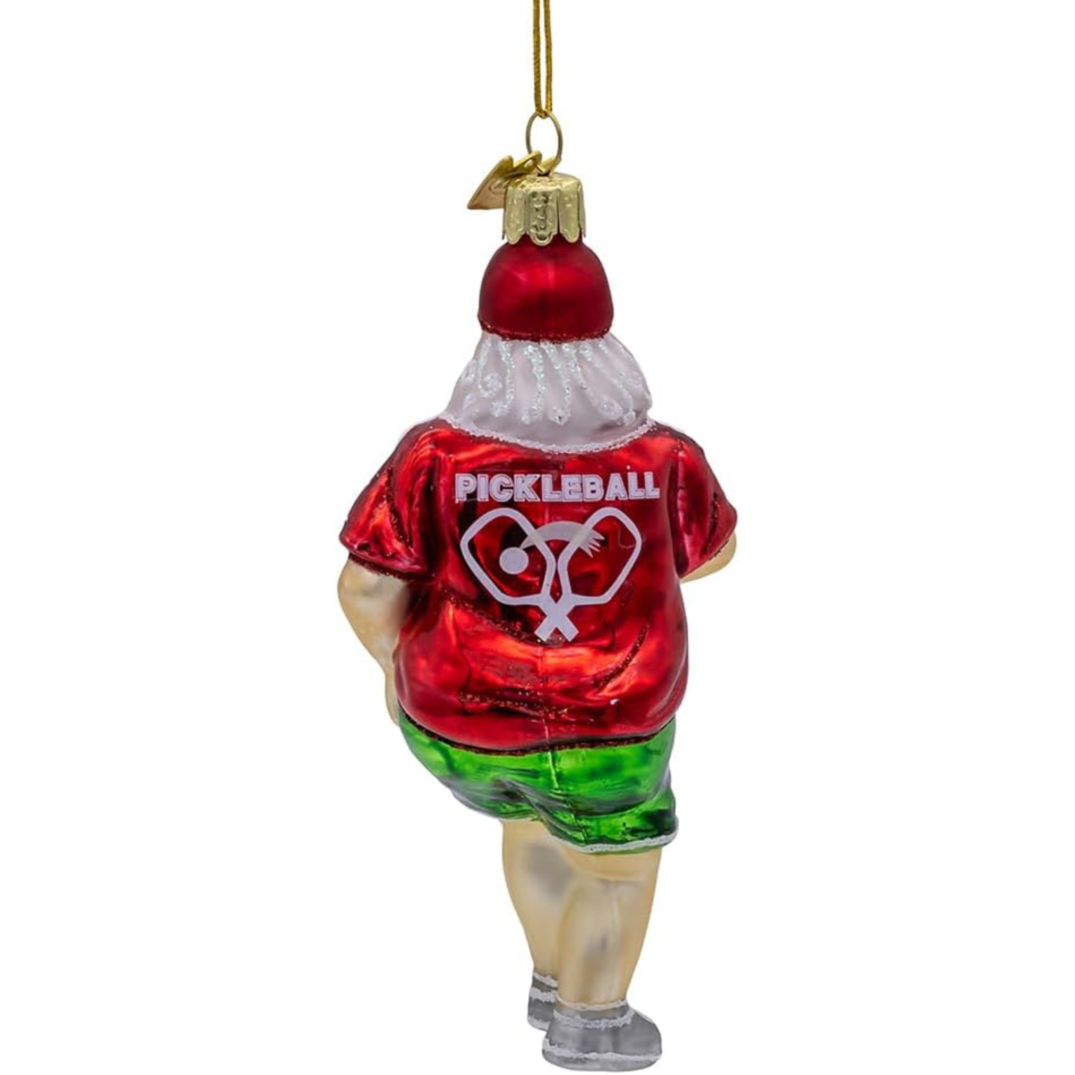 Kurt Adler Nobel Gems Collection Glass Christmas Ornament, Pickleball Santa