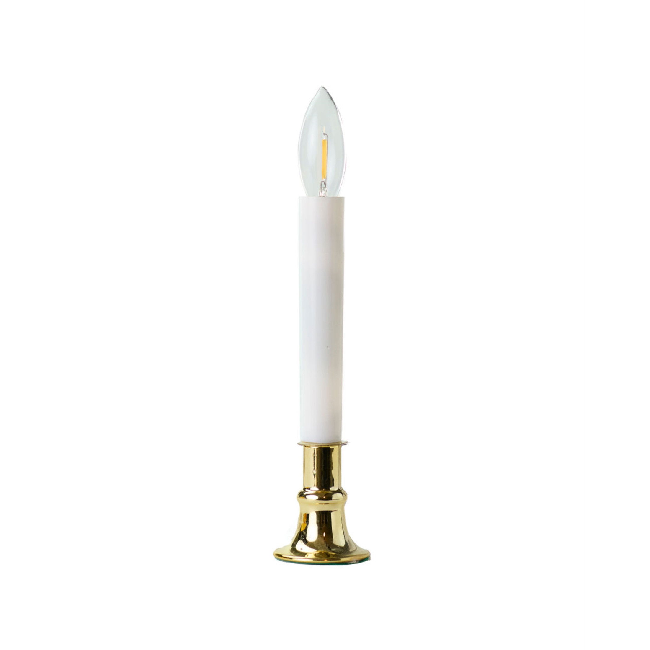 IMC Electric Candle with Warm White LED Bulb and Timer, Brass, 9" IMC Electric Candle with Warm White LED Bulb and Timer, Brass, 9"