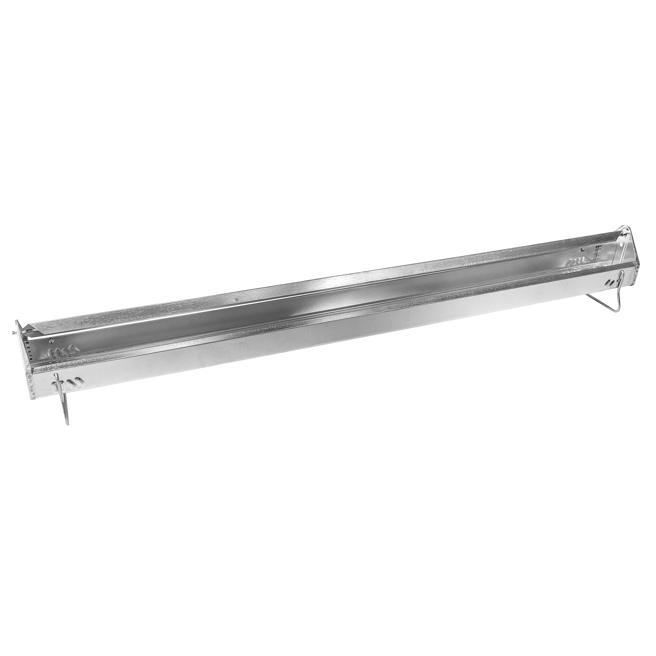 FARM-TUFF Reel Top Heavy Duty Long Rectangular Outdoor Galvanized Metal Poultry Feeder for Chickens, 48in FARM-TUFF Reel Top Heavy Duty Long Rectangular Outdoor Galvanized Metal Poultry Feeder for Chickens, 48in