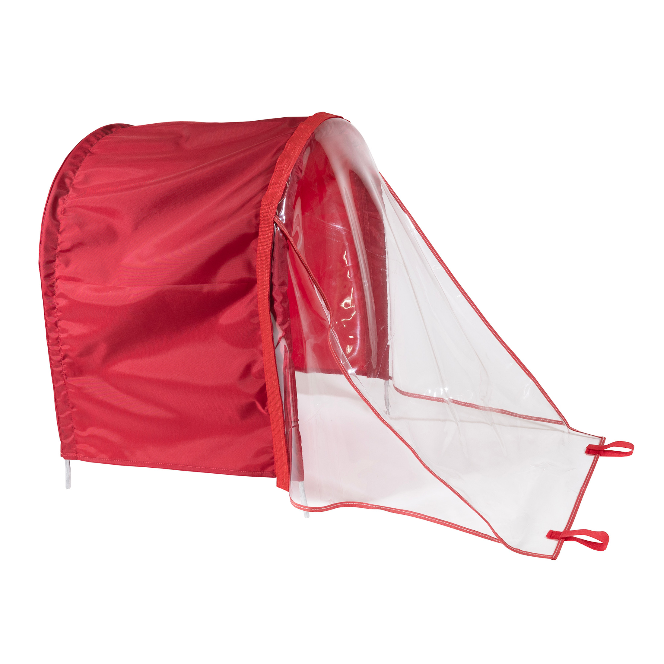Millside Industries Half Canopy with Removable Clear Weather Shield, Red, 16" x 34"