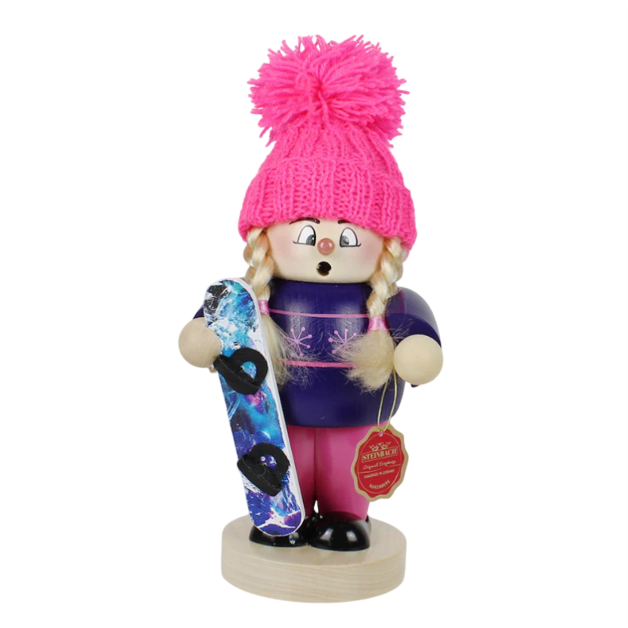 Steinbach Big Smoker Collection, Wooden Figurine, Snowboard Girl, 10"