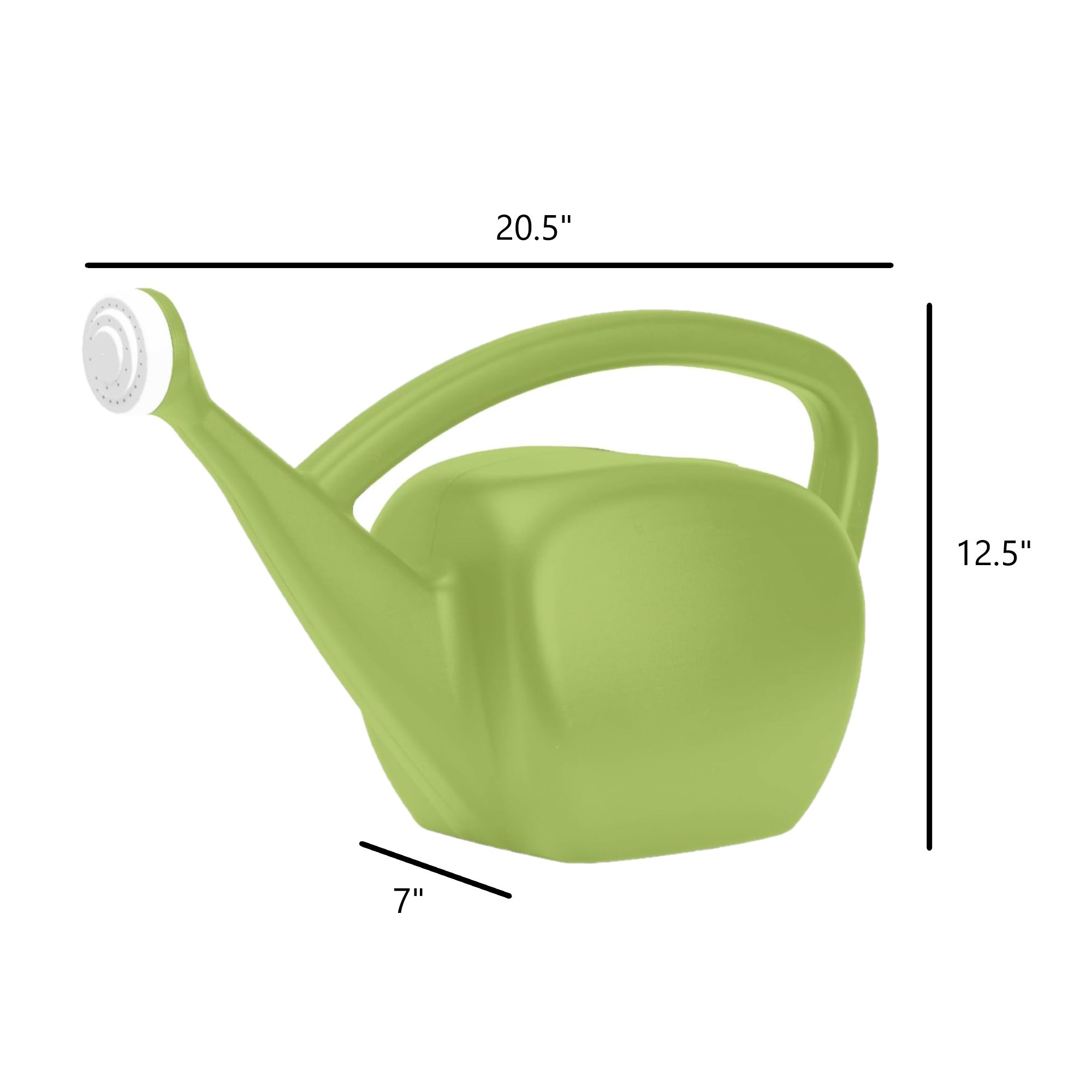 Root & Vessel Mid Century Modern Plastic Watering Can, Green, 2 Gallon
